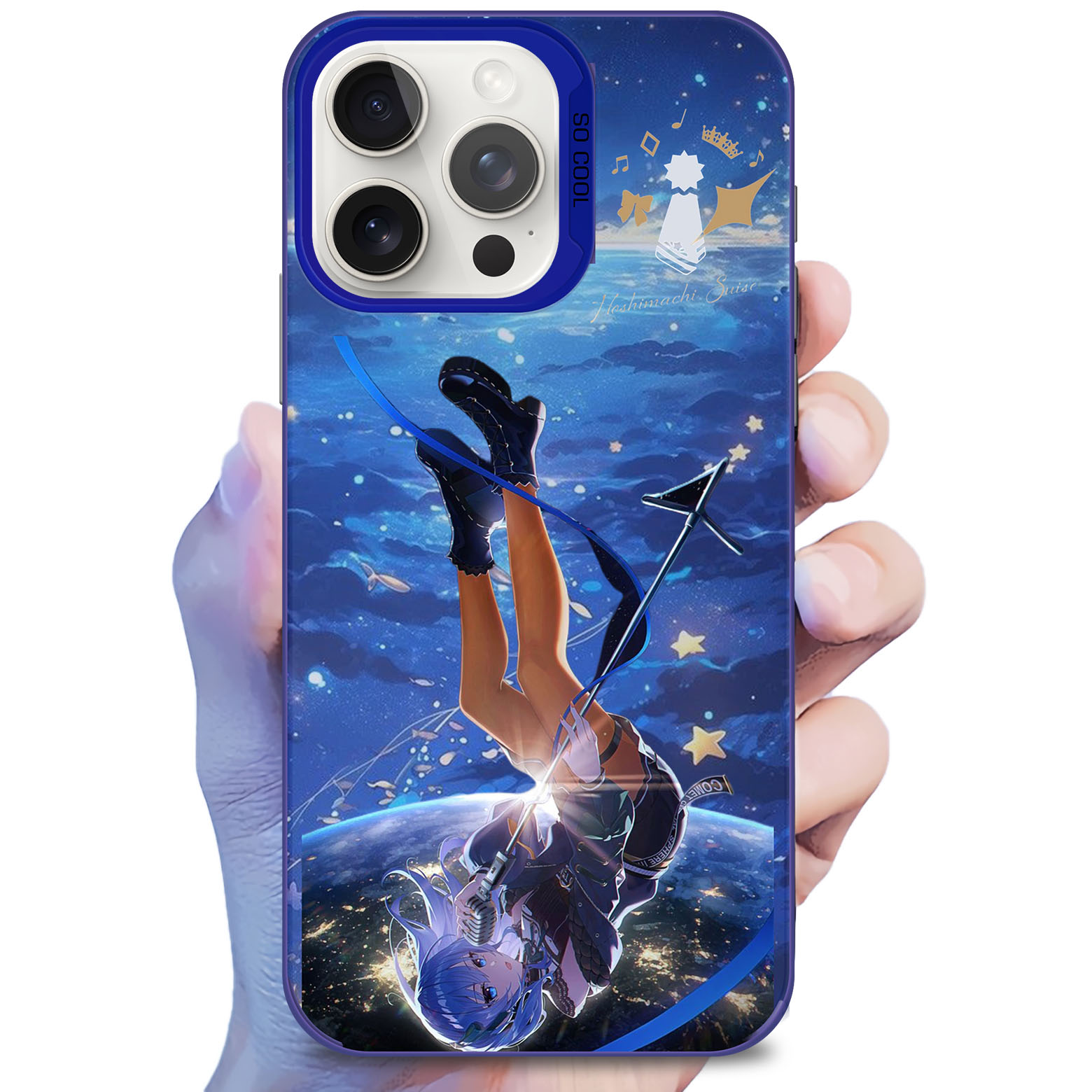 レーザーグラデーションスマートフォンケース-青【星街すいせい】-YITOTO™推し活がもっと楽しくなる