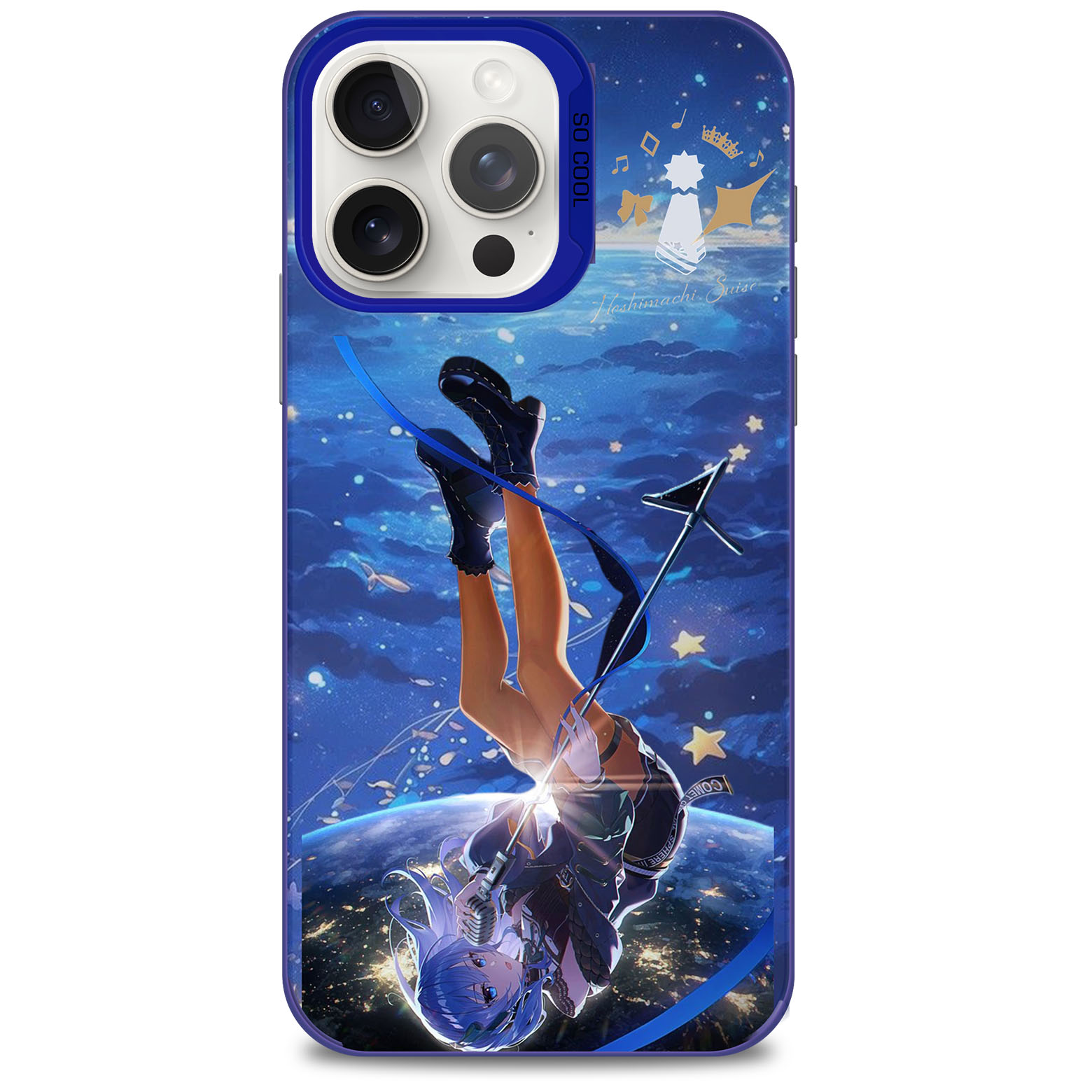 レーザーグラデーションスマートフォンケース-青【星街すいせい】-YITOTO™推し活がもっと楽しくなる