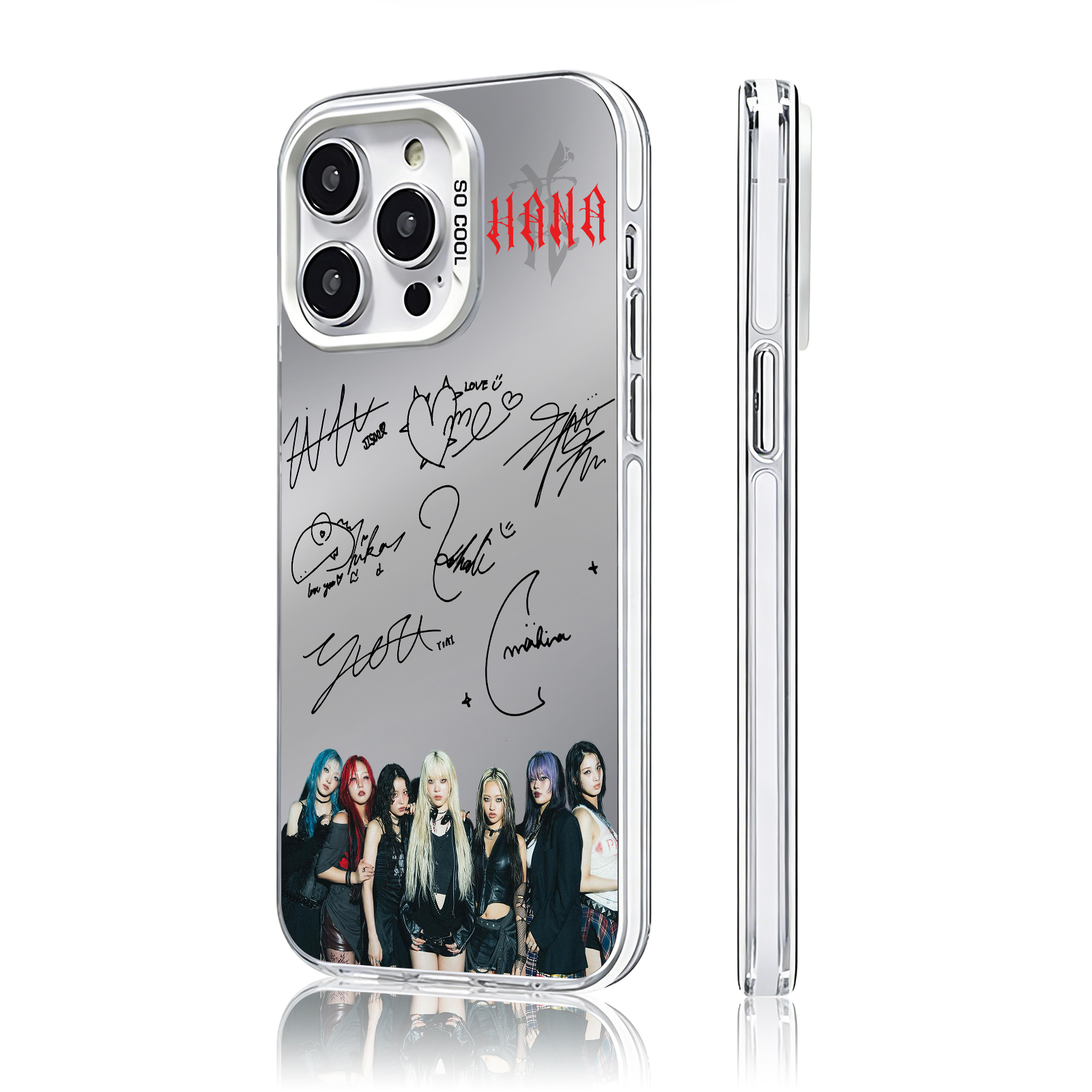 ミラースマホケース-銀【HANA/My Body】