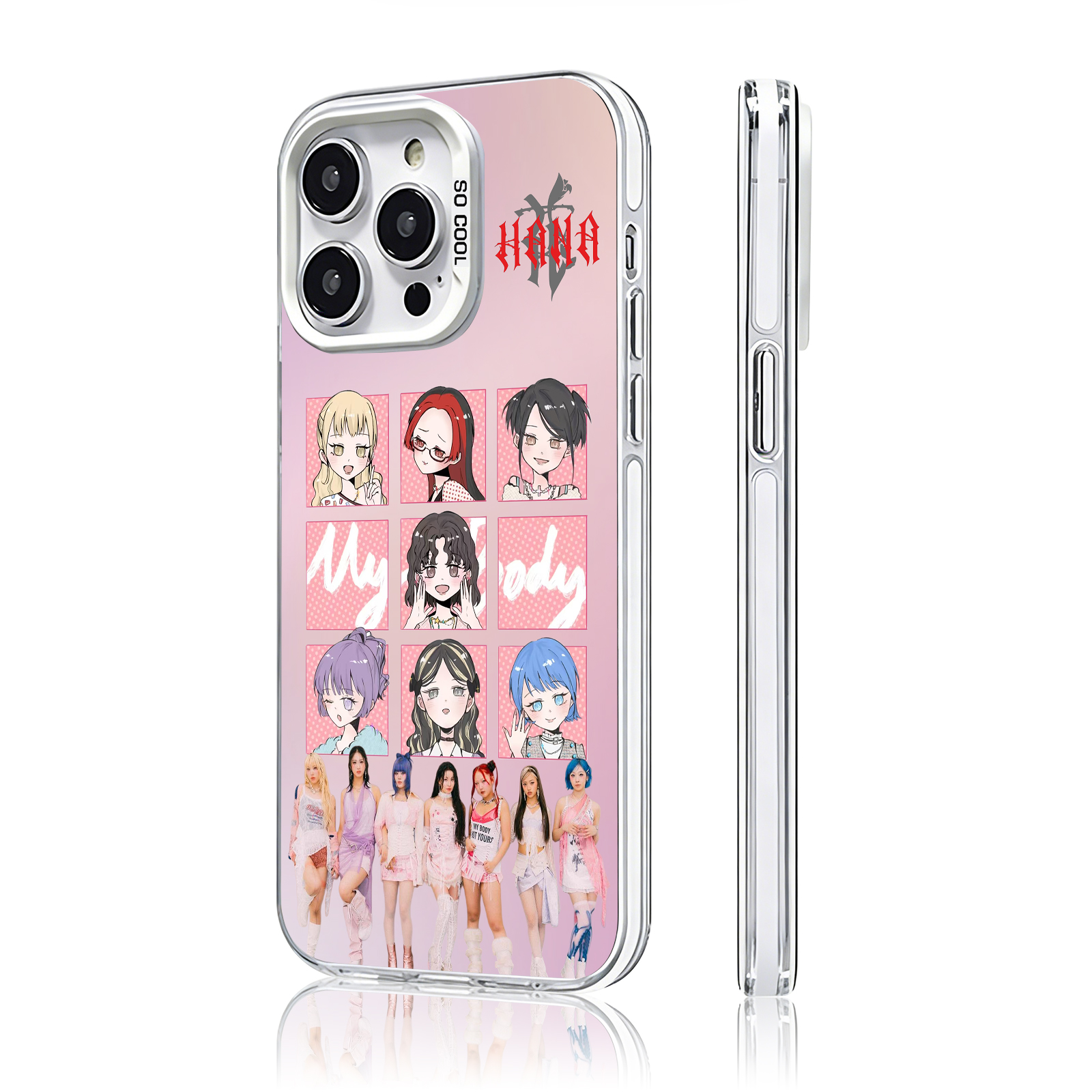 ミラースマホケース-銀【HANA/My Body】-C