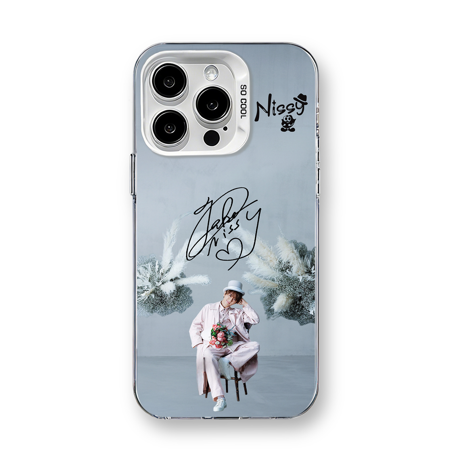 ミラースマホケース-銀【Nissy】-D