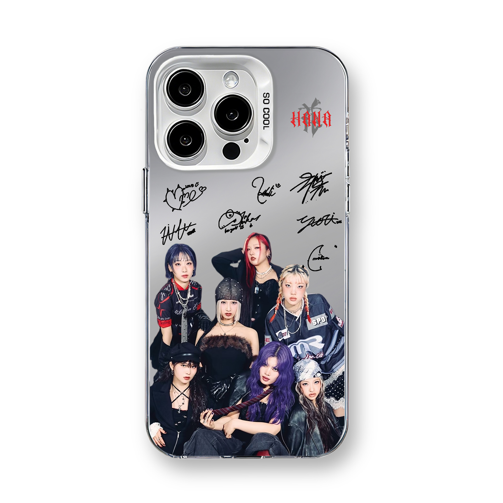 ミラースマホケース-銀【HANA/HANA】