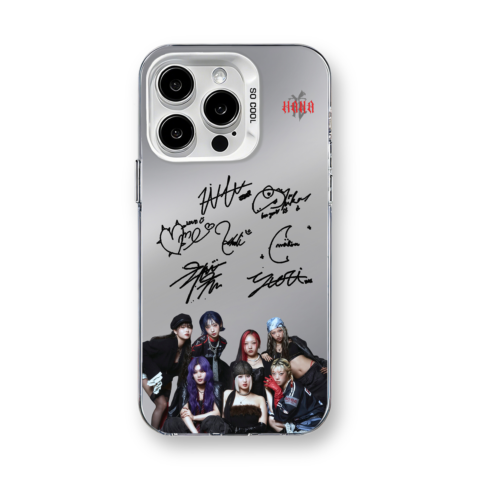 ミラースマホケース-銀【HANA/HANA】-B