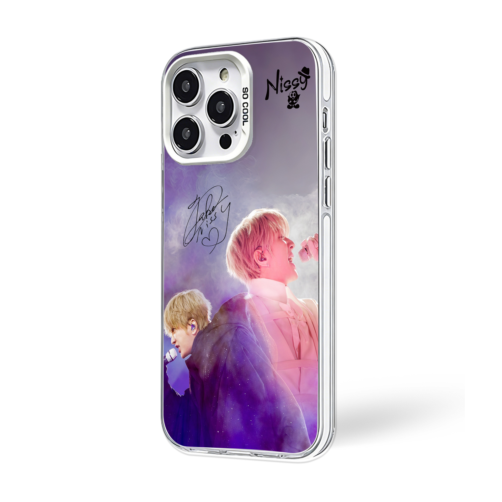 ミラースマホケース-銀【Nissy】-B