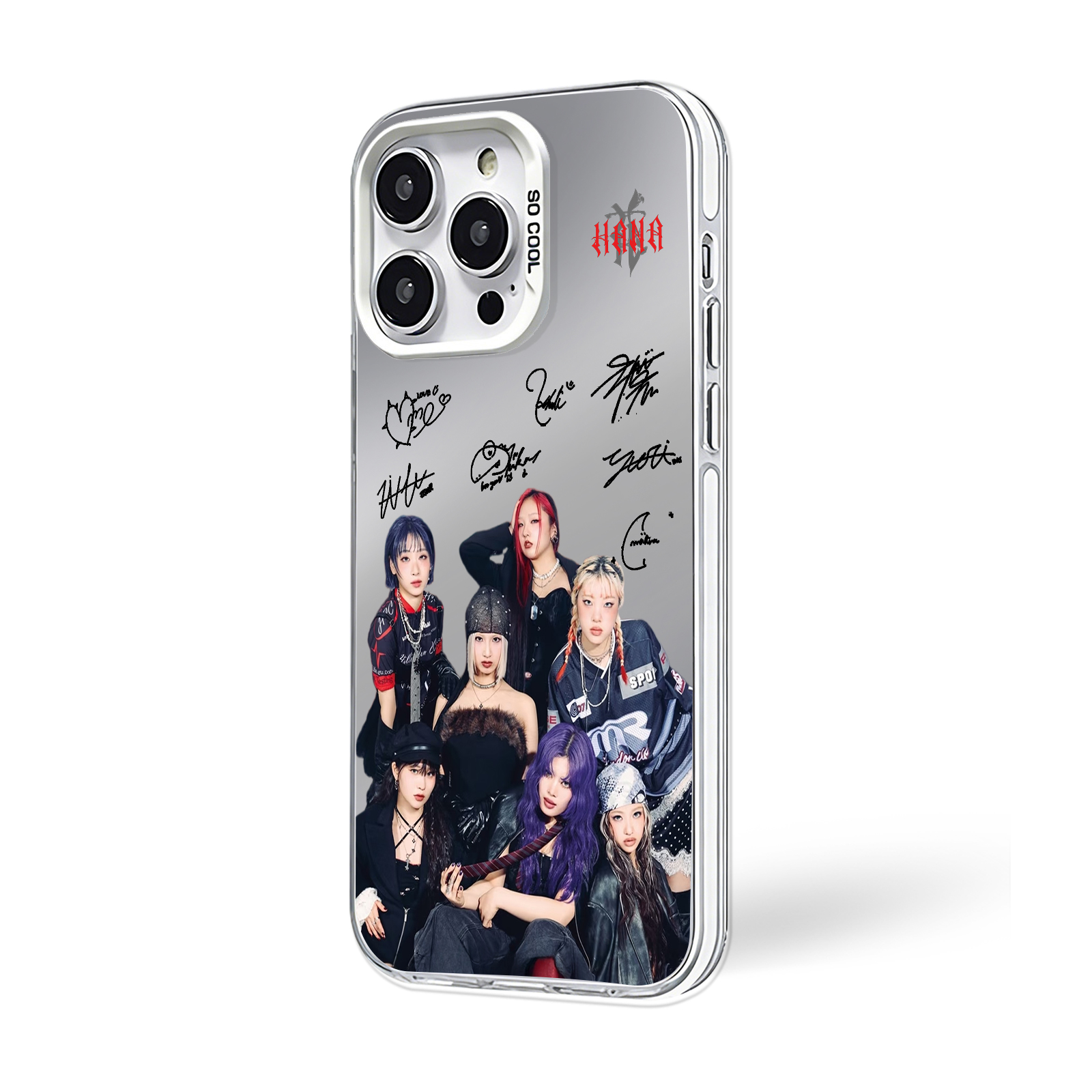 ミラースマホケース-銀【HANA/HANA】