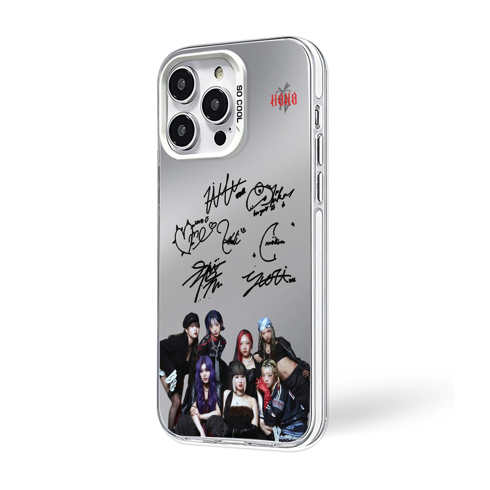 ミラースマホケース-銀【HANA/HANA】-B