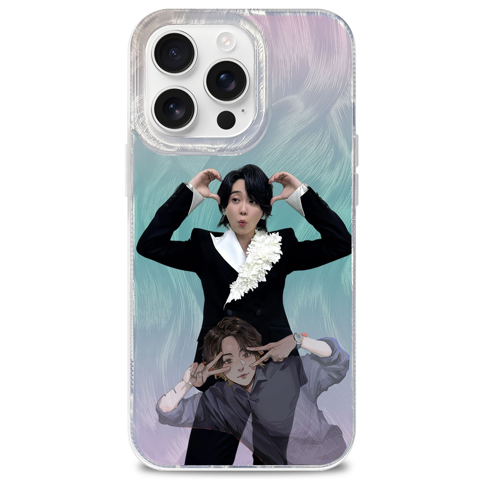 フェザーテクスチャーレーザーグラデーションスマートフォンケース【大森元貴】