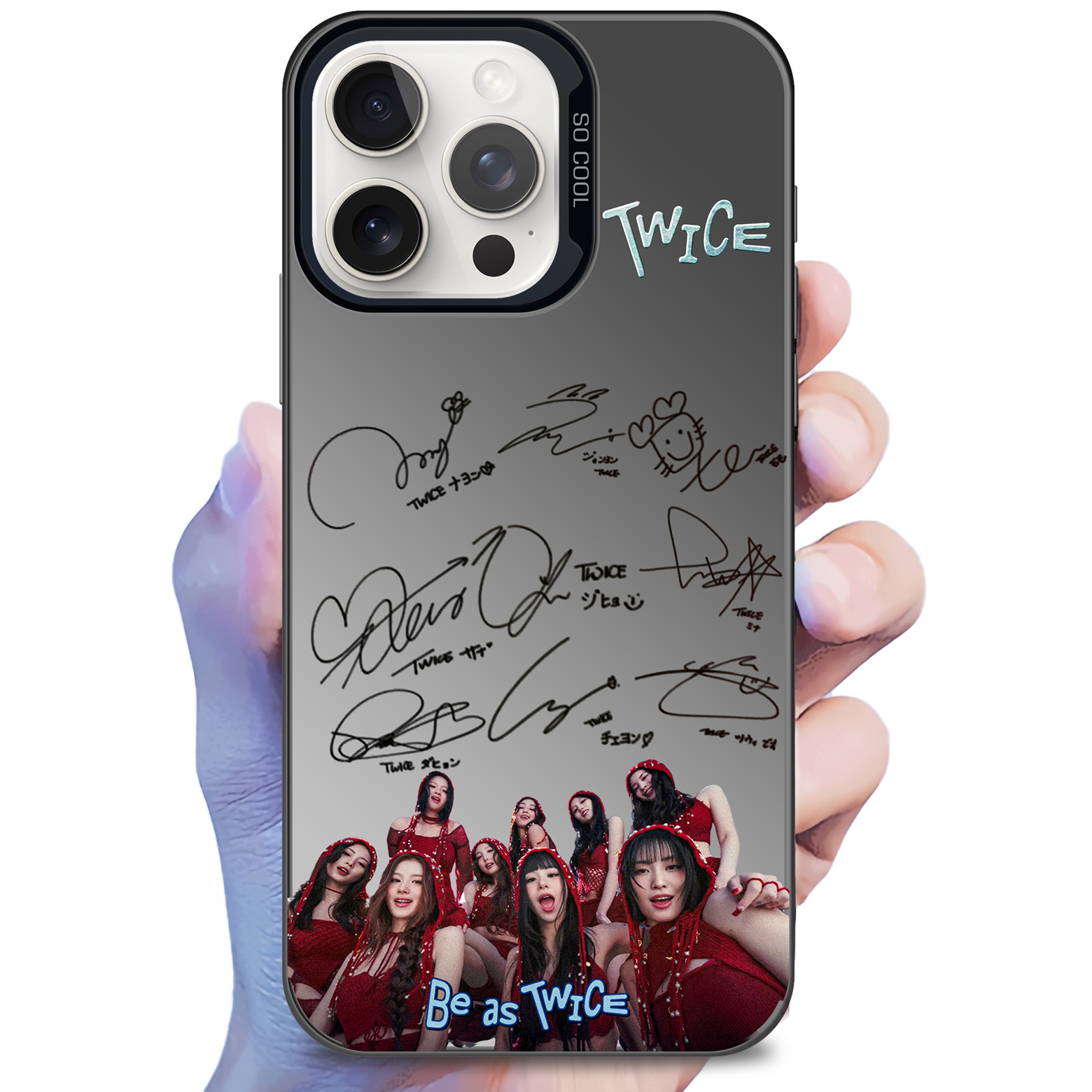 レーザーグラデーションスマートフォンケース-黒【TWICE/THIS IS