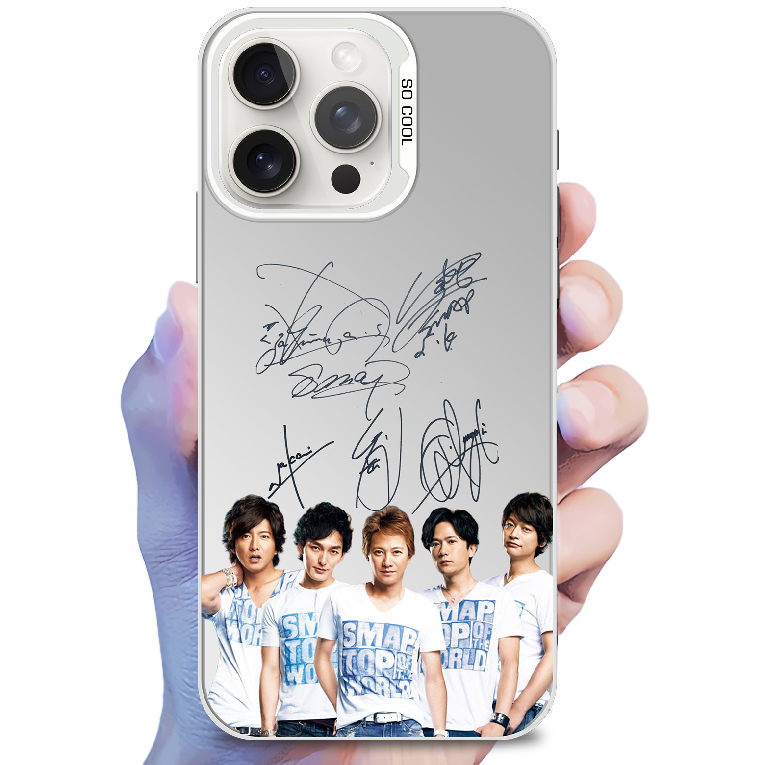 レーザーグラデーションスマートフォンケース-銀【SMAP】-B-YITOTO™推し活がもっと楽しくなる