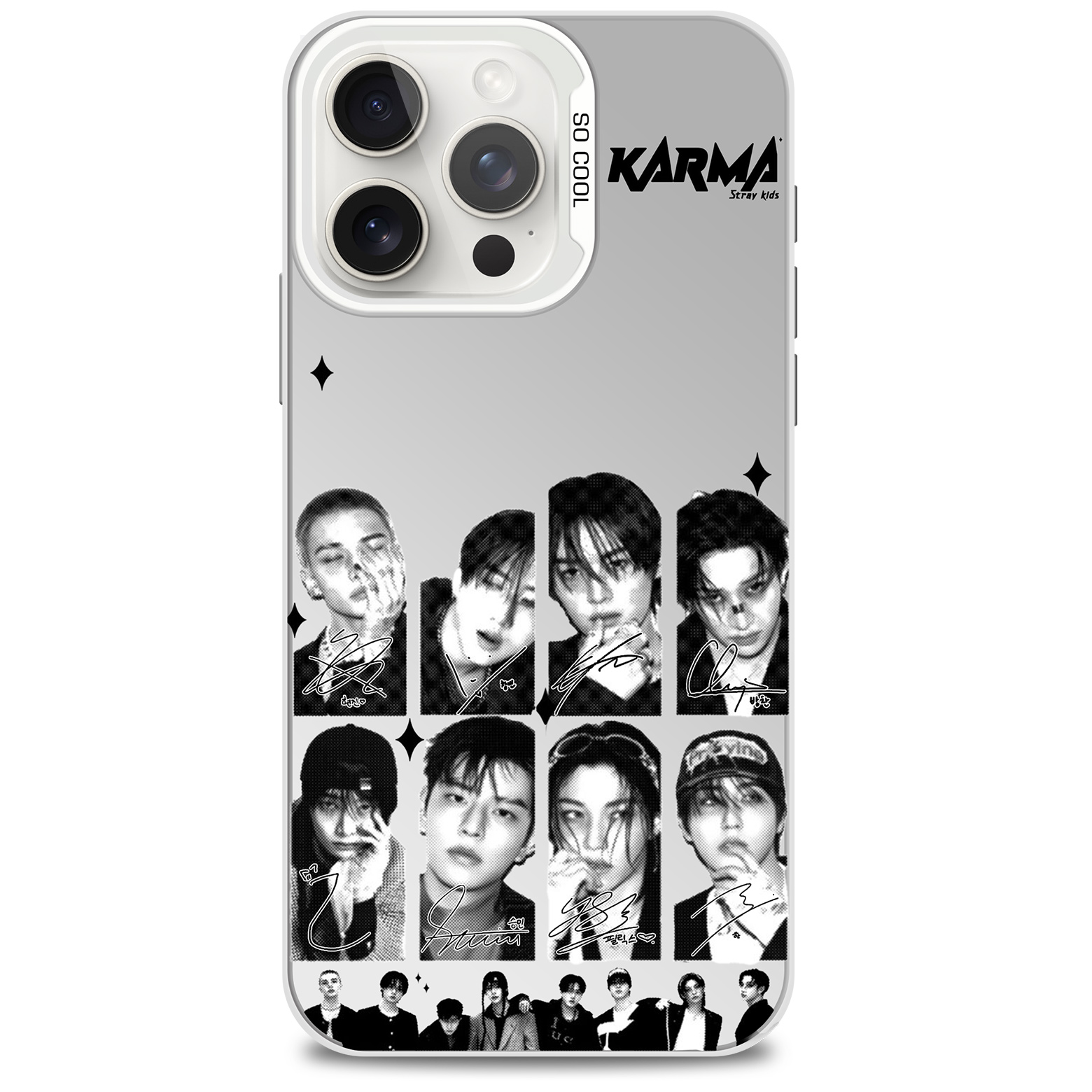 ミラースマホケース-銀【StrayKids/KARMA】
