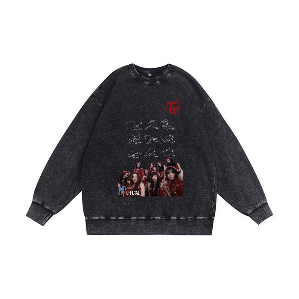 厚手エイジング加工Tシャツ・長袖スウェット【TWICE】