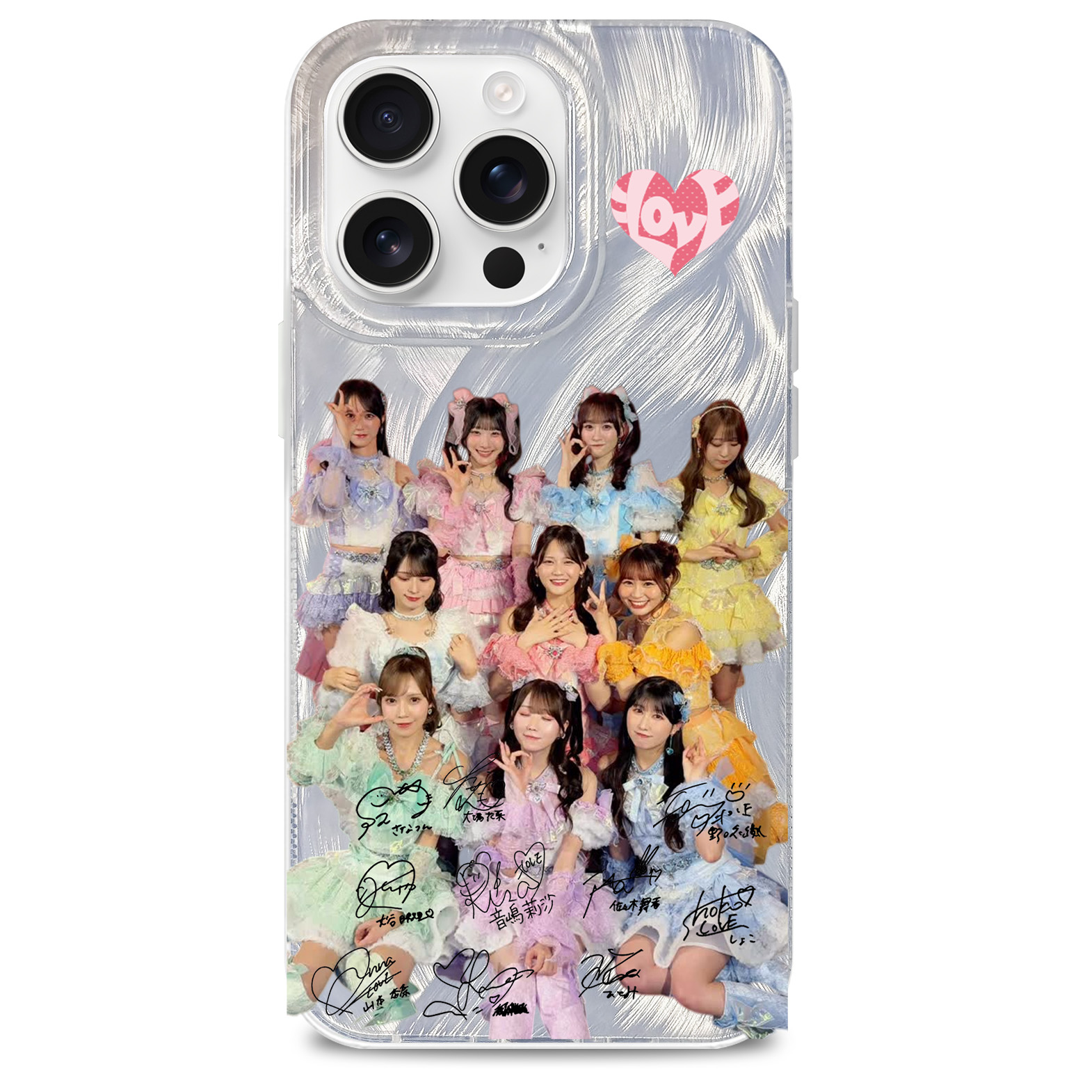 フェザーテクスチャーレーザーグラデーションスマートフォンケース【イコールラブ=LOVE】
