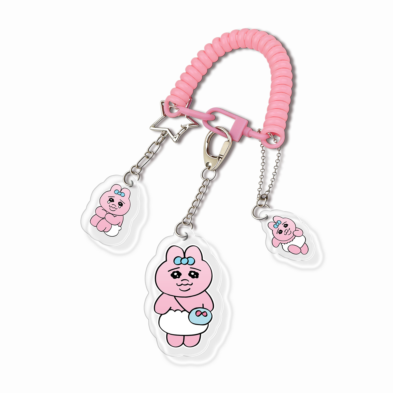 ビジュアルアクリルキーホルダー コイルストラップ 【おぱんちゅうさぎOpanchu Usagi】