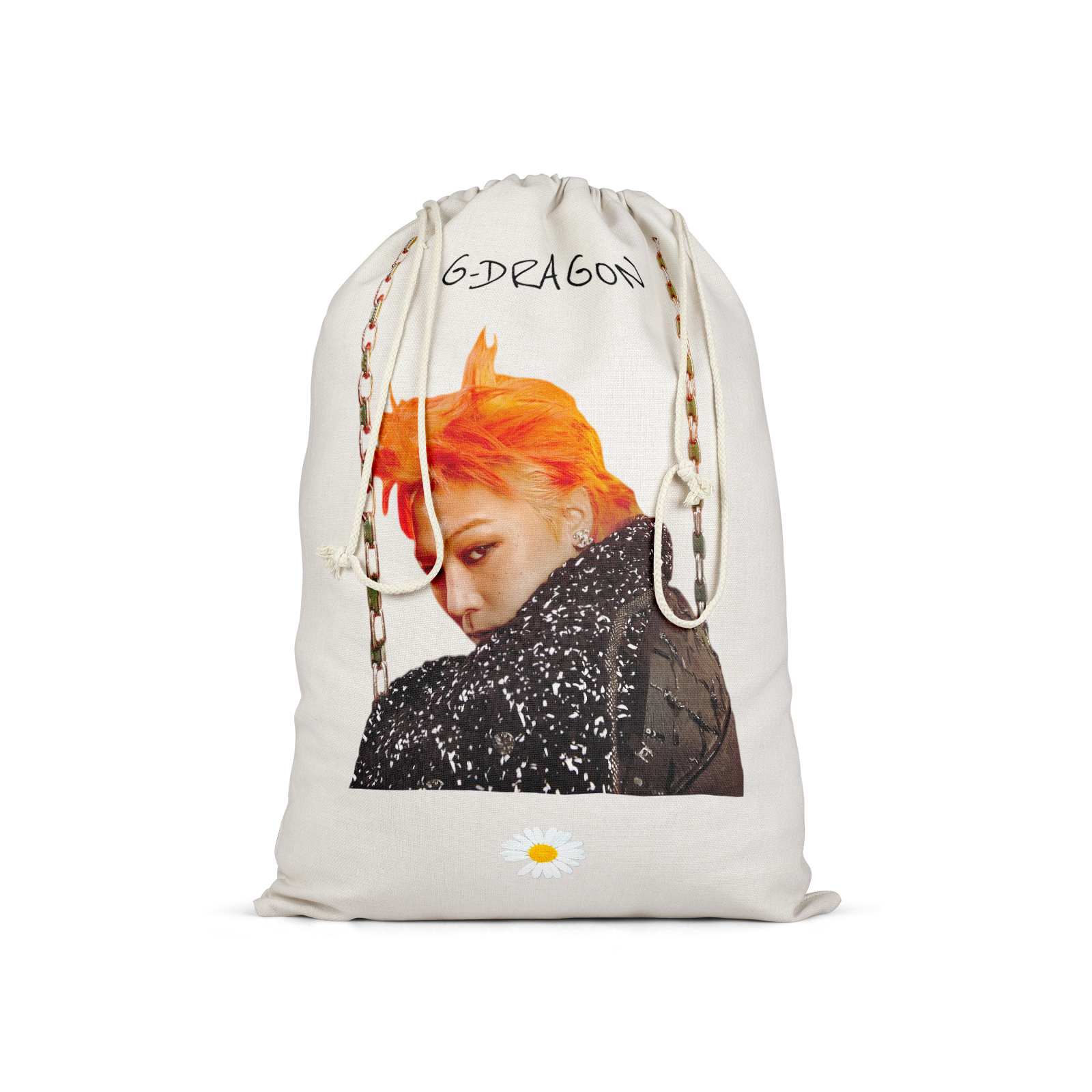 軽量 ドローストリング リュック-白【G-DRAGON】