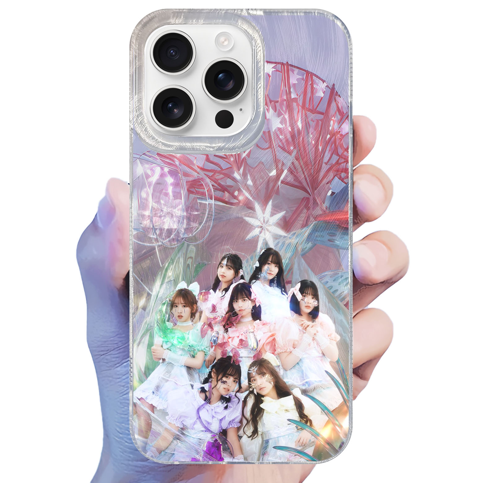 フェザーテクスチャーレーザーグラデーションスマートフォンケース【FRUITSZIPPER/フルーツジッパー】-YITOTO™推し活がもっと楽しくなる