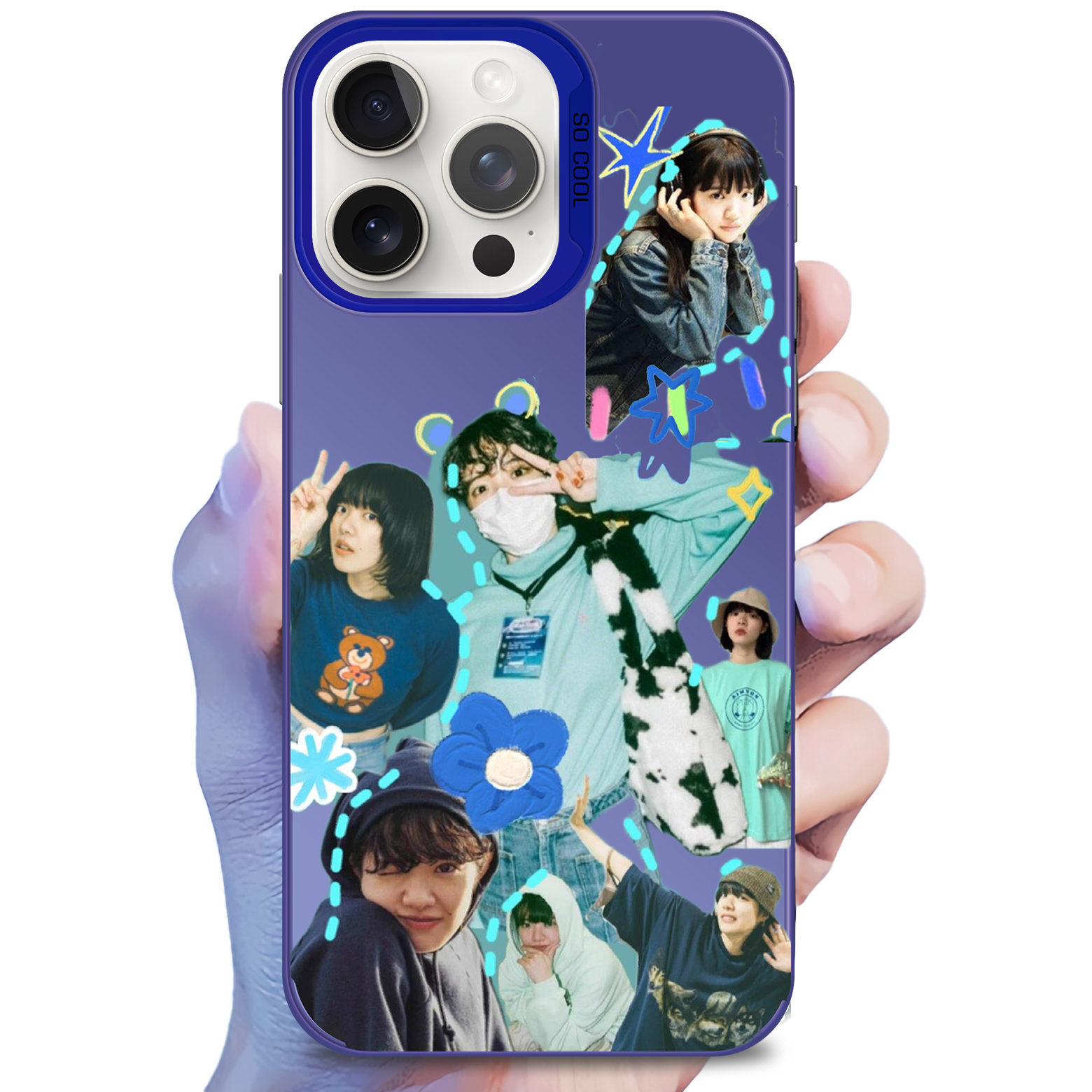 レーザーグラデーションスマートフォンケース-青【あいみょん/Aimyon】-YITOTO™推し活がもっと楽しくなる