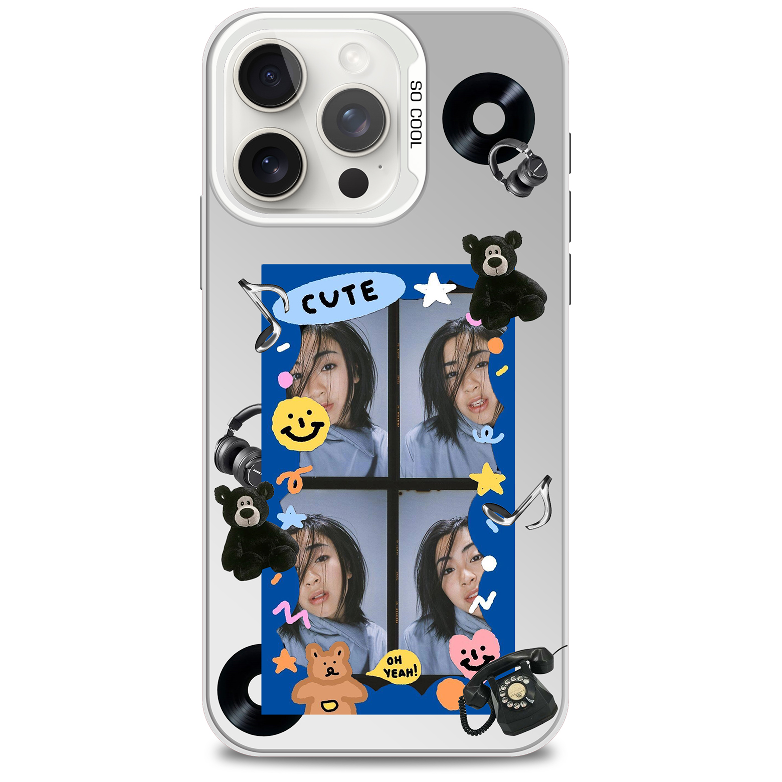 レーザーグラデーションスマートフォンケース-銀【宇多田 ヒカル/Utada Hikaru】-A-YITOTO™推し活がもっと楽しくなる