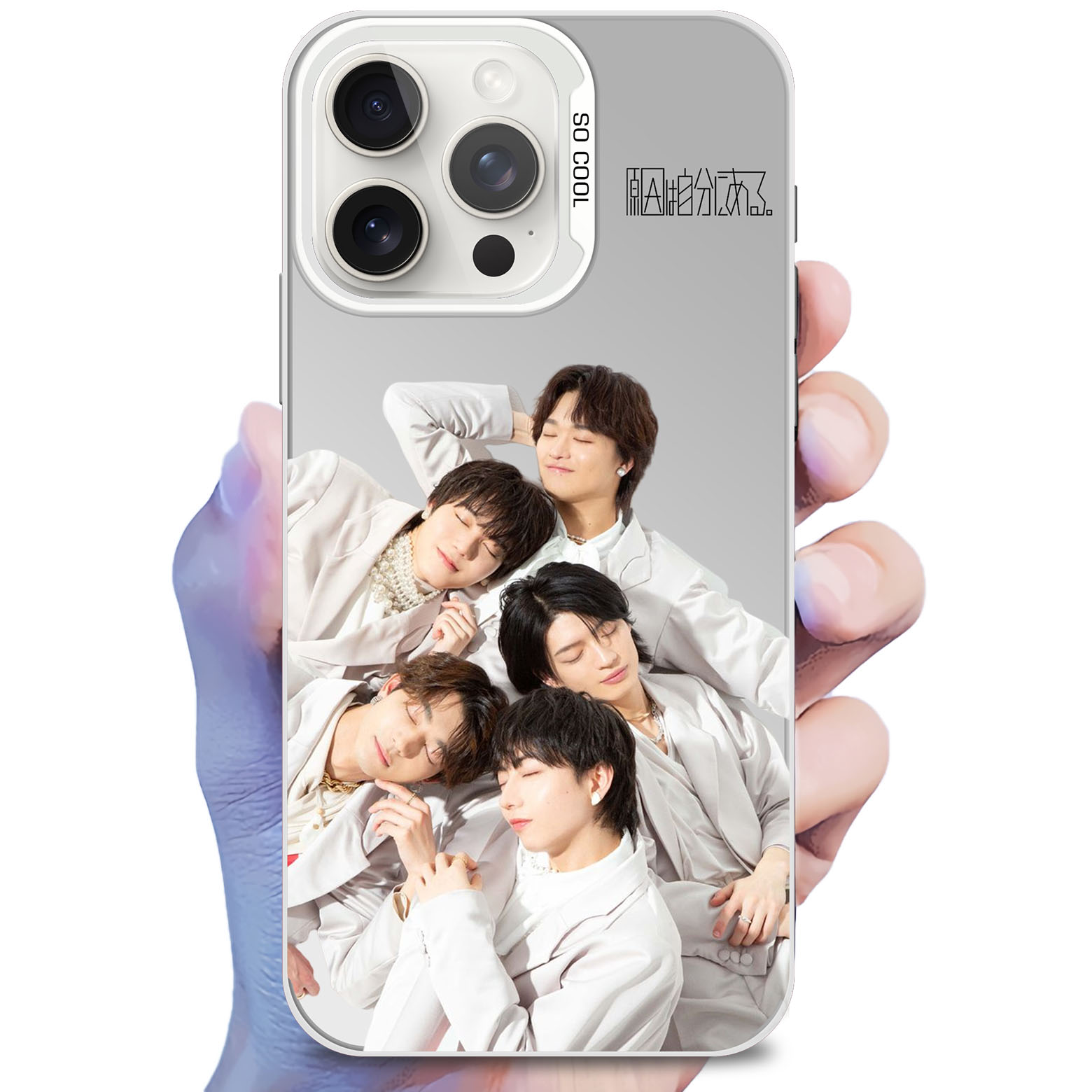 レーザーグラデーションスマートフォンケース-銀【原因は自分にあるGNJB】-YITOTO™推し活がもっと楽しくなる