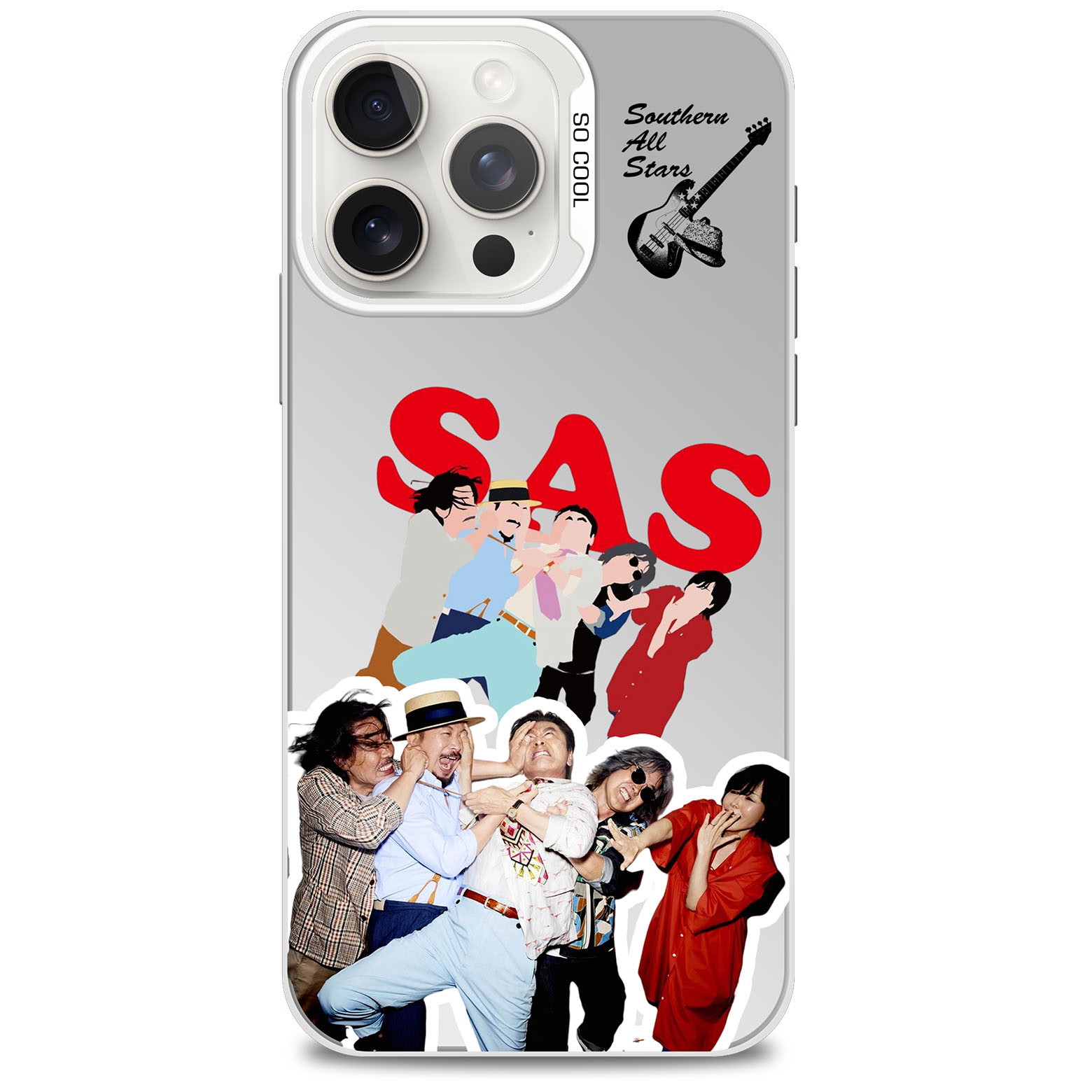 レーザーグラデーションスマートフォンケース-銀【サザンオールスターズSAS】-YITOTO™推し活がもっと楽しくなる