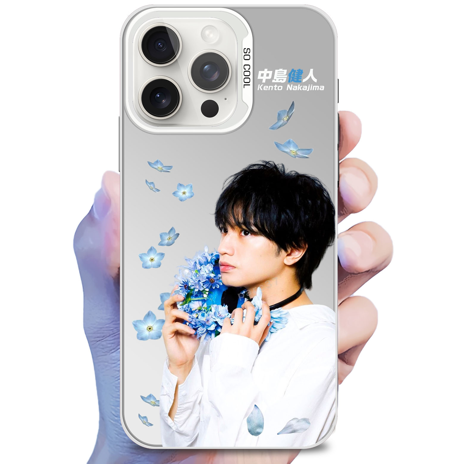 レーザーグラデーションスマートフォンケース-銀【中島健人】-YITOTO™推し活がもっと楽しくなる