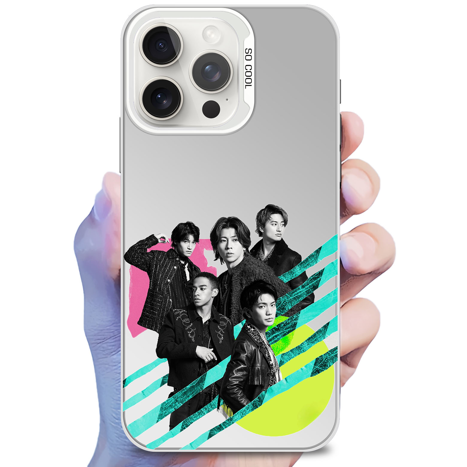 レーザーグラデーションスマートフォンケース-銀【Aぇ! group/Chameleon】-YITOTO™推し活がもっと楽しくなる