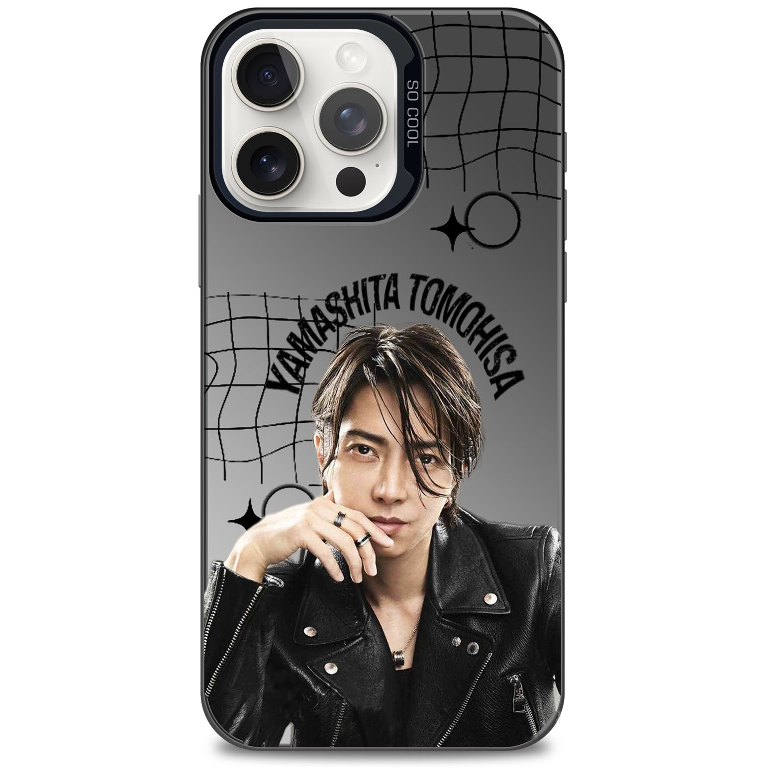 レーザーグラデーションスマートフォンケース-黒【山下智久Yamashita Tomohisa】-YITOTO™推し活がもっと楽しくなる