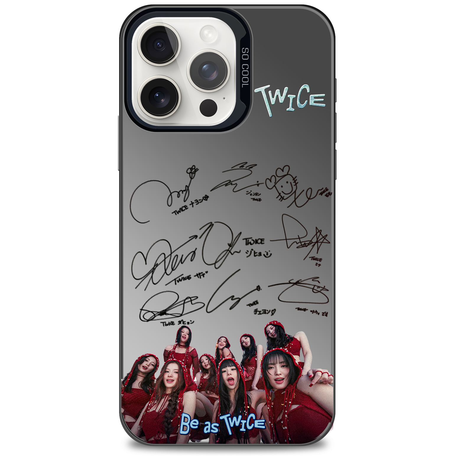 レーザーグラデーションスマートフォンケース-黒【TWICE/THIS IS FOR】-YITOTO™推し活がもっと楽しくなる