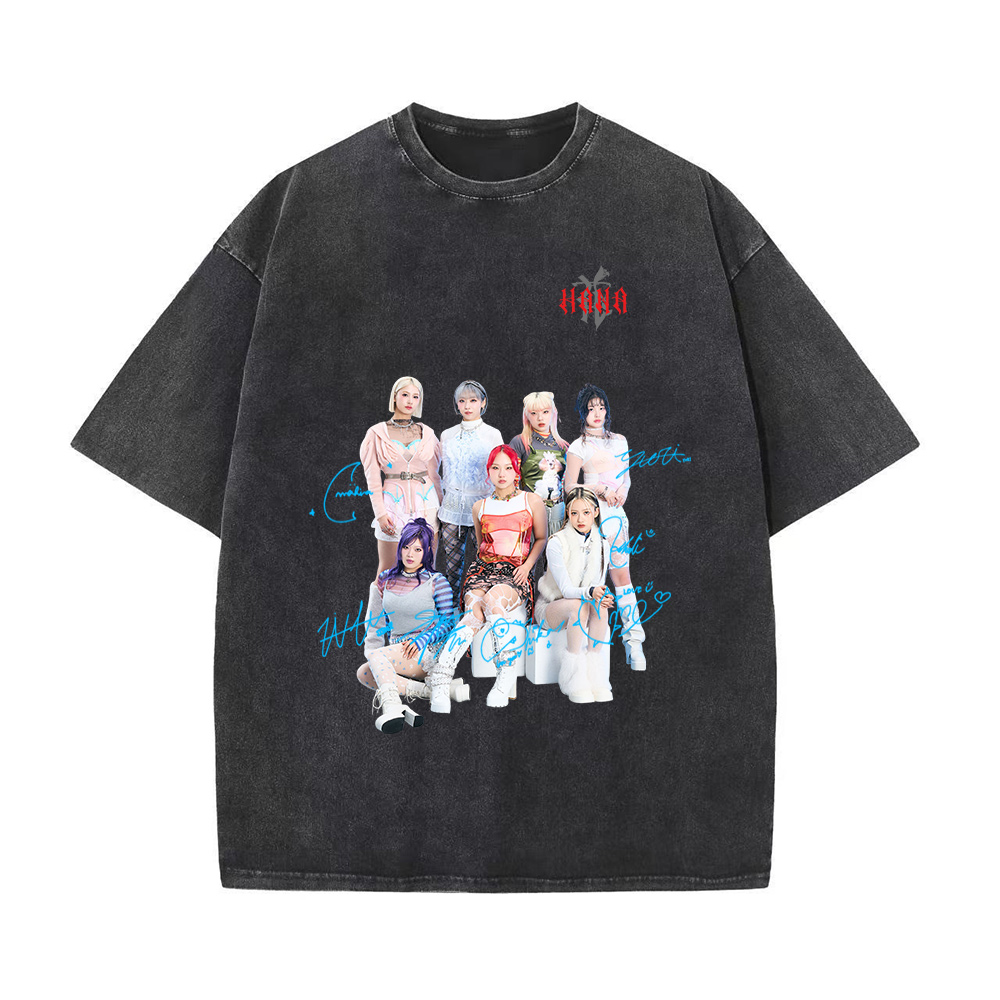 厚手エイジング加工Tシャツ・長袖スウェット【HANA/Cold Night】