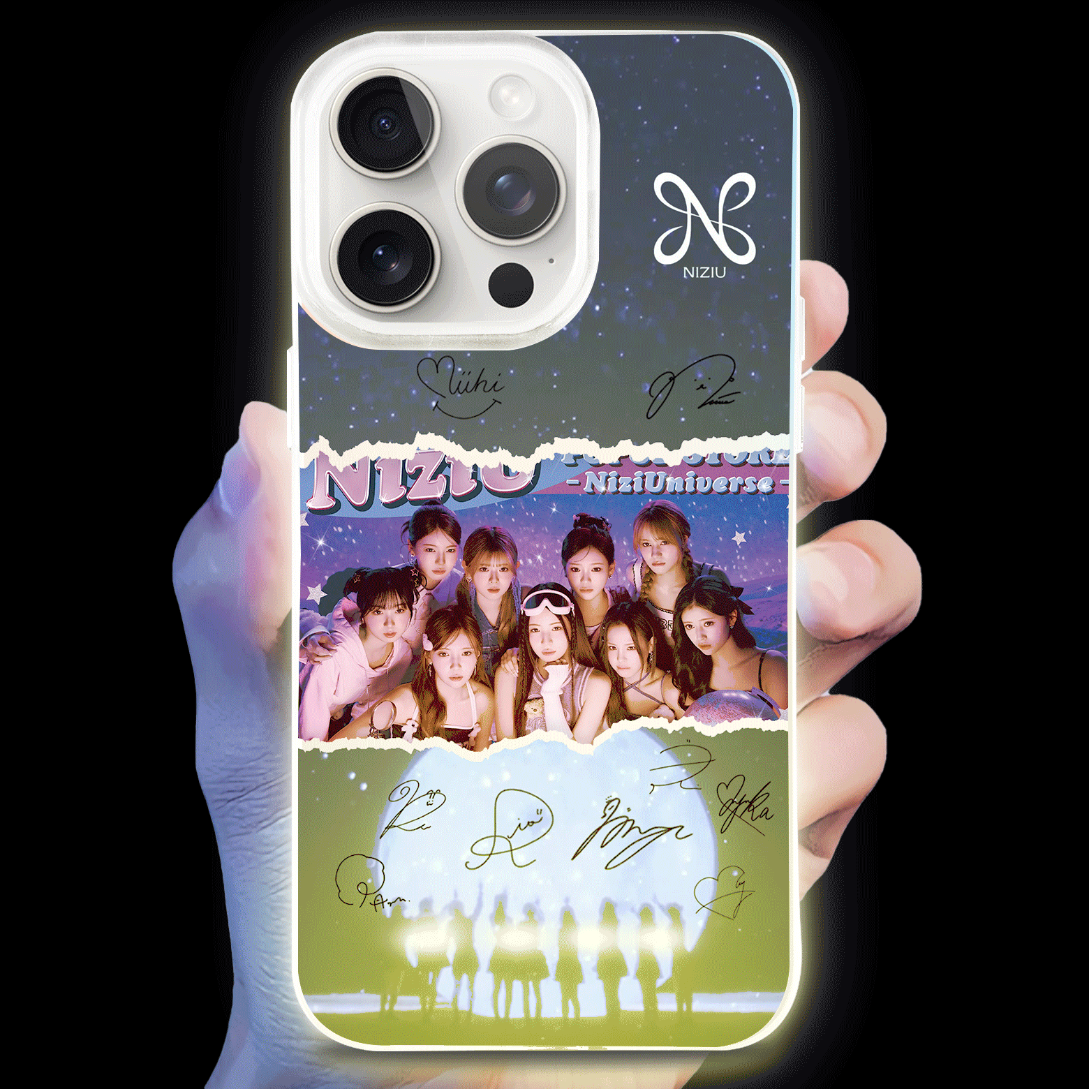 ボトム発光デザイン スマホケース【NiziU/GOOD GIRL BUT NOT FOR YOU】