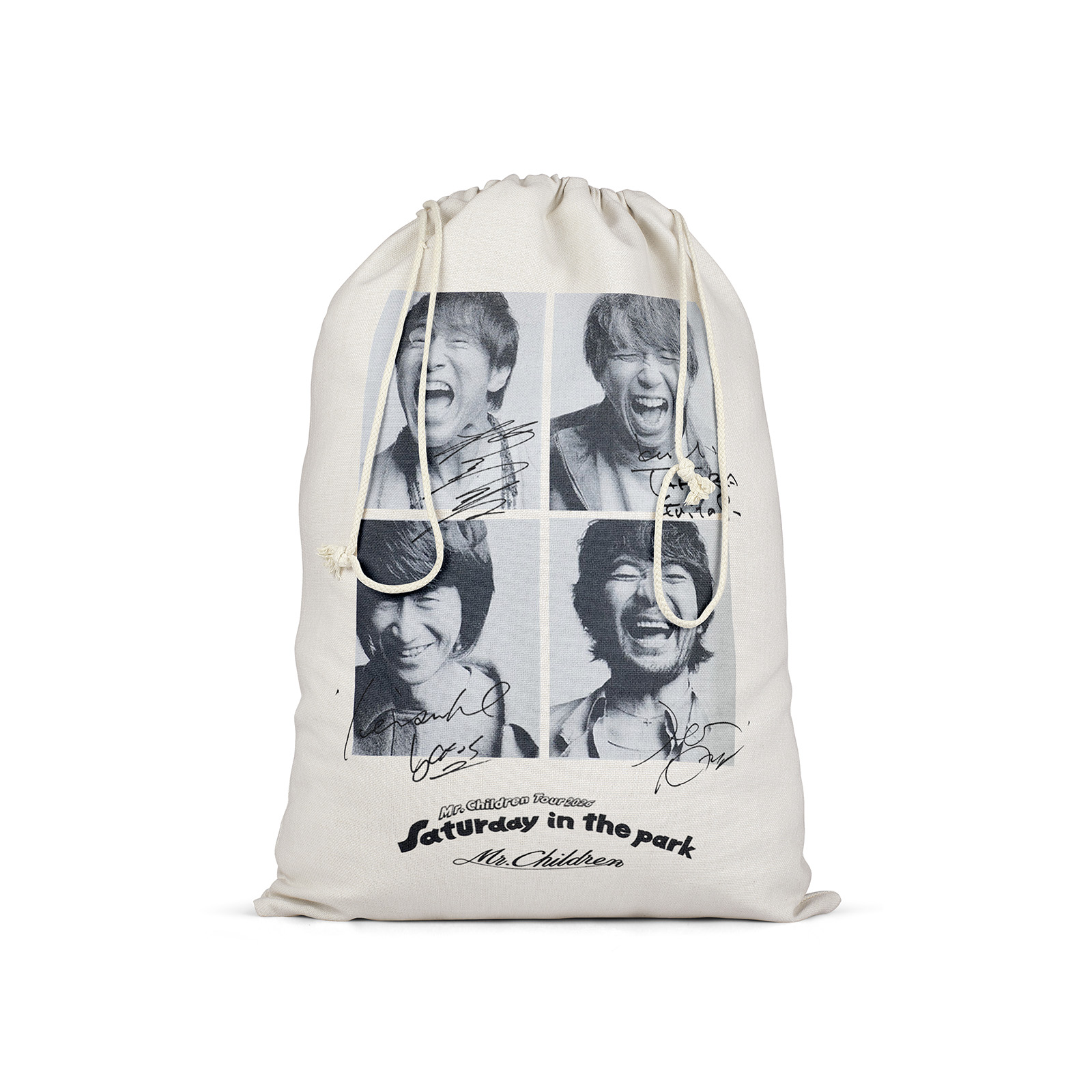 軽量 ドローストリング リュック-白【Mr.Children/産声】