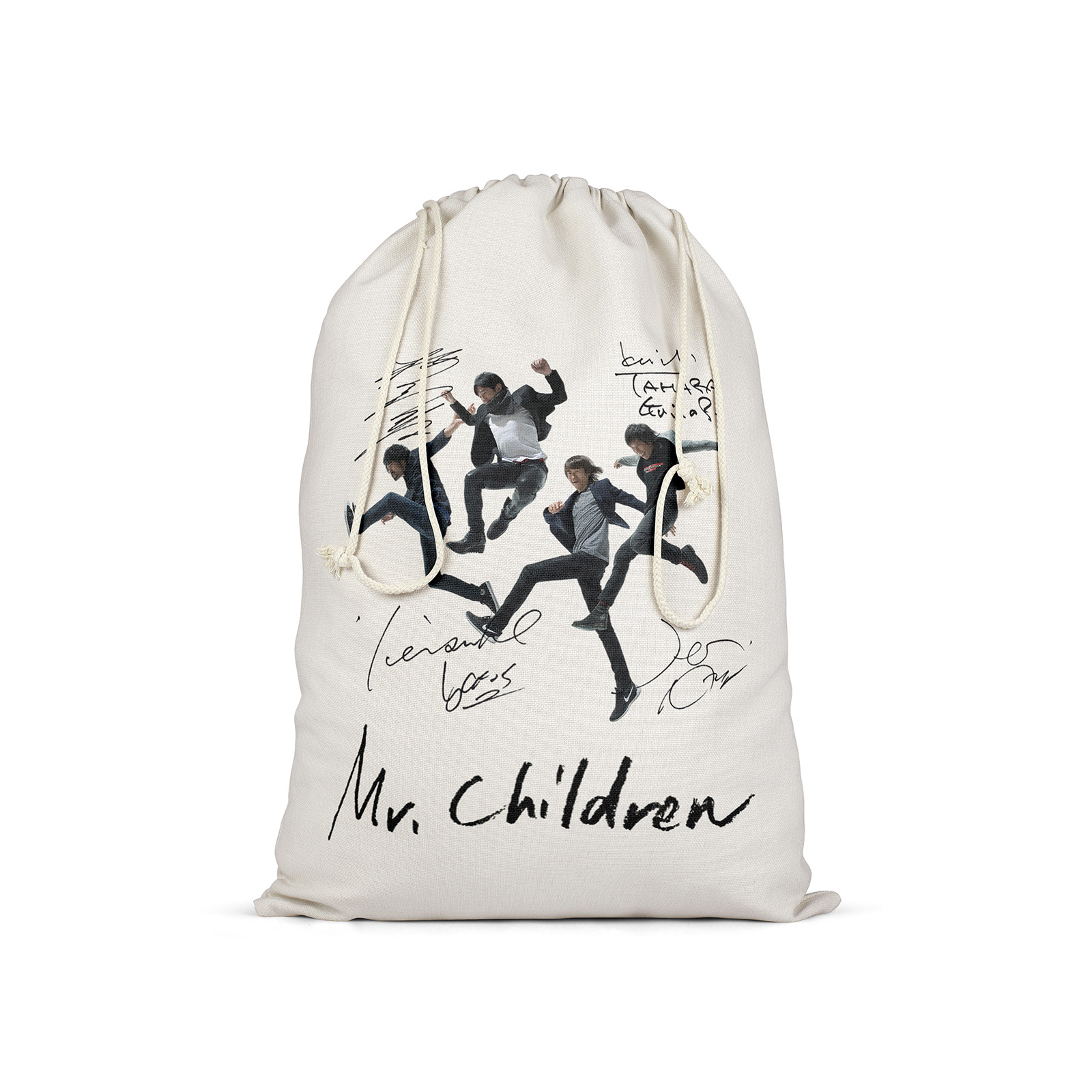 軽量 ドローストリング リュック-白【Mr.Children/産声】-B