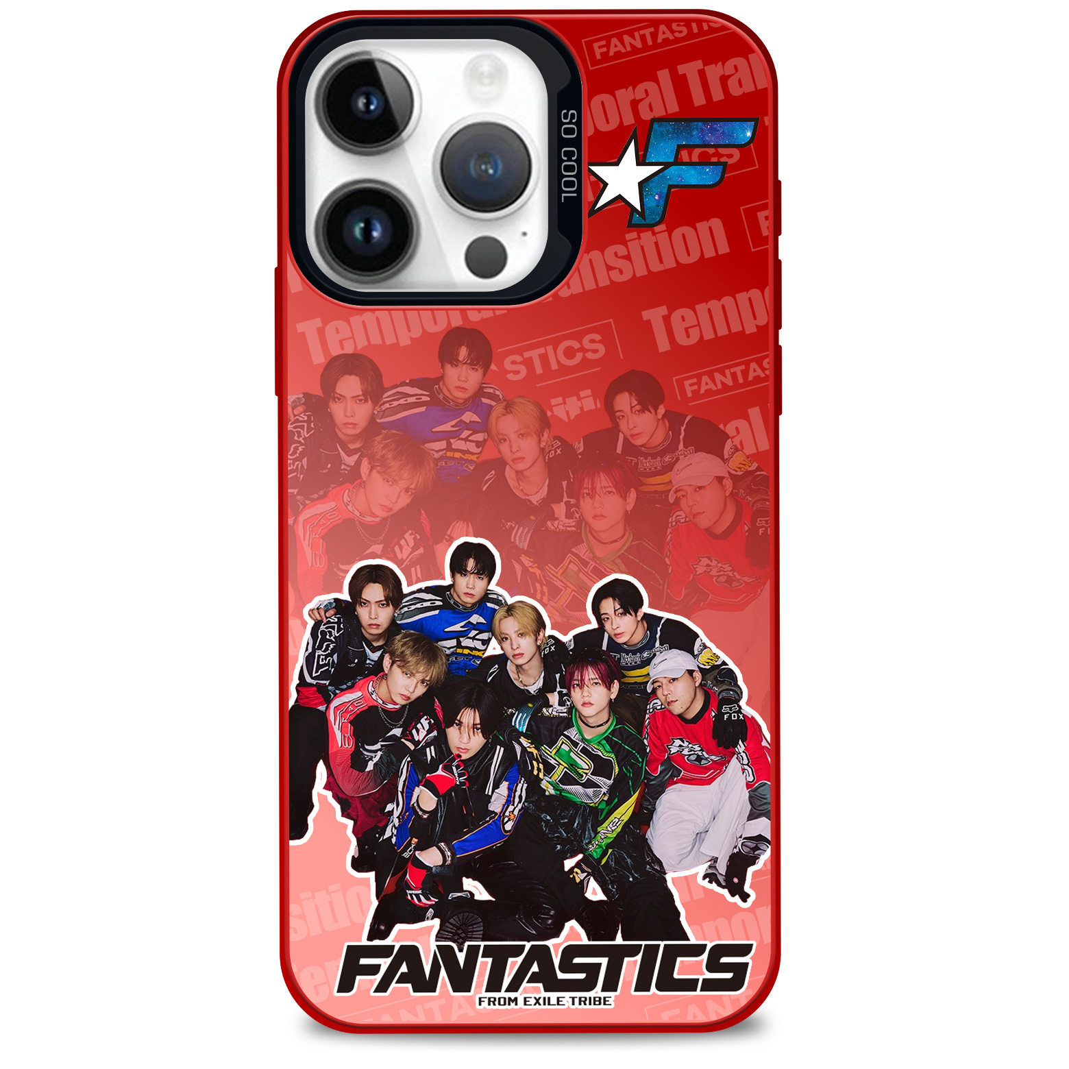 レーザーグラデーションスマートフォンケース-赤【FANTASTICS/Temporal Transition】