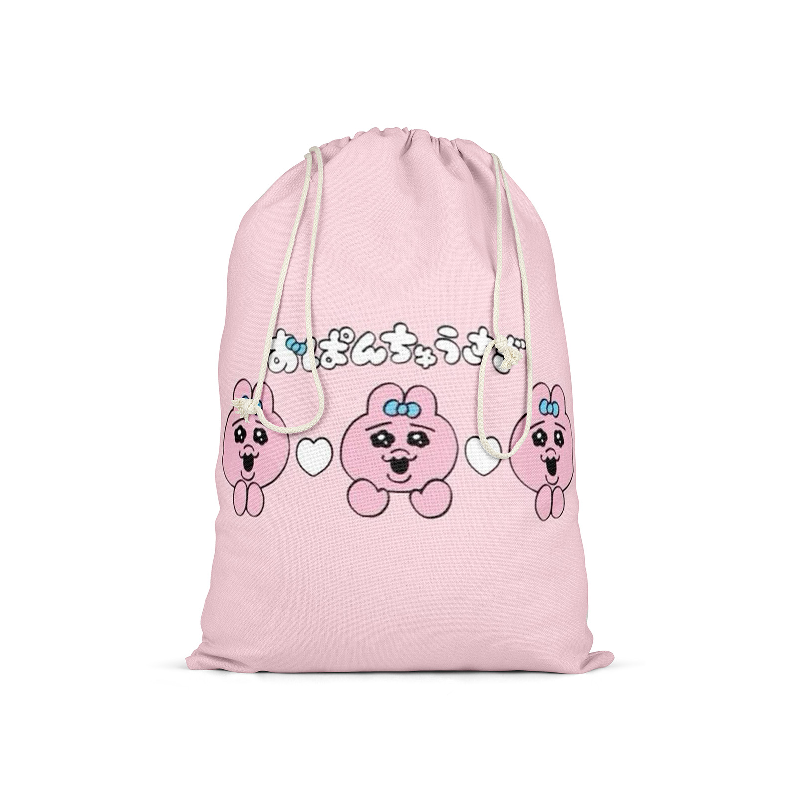 軽量 ドローストリング リュック-白【おぱんちゅうさぎOpanchu Usagi】
