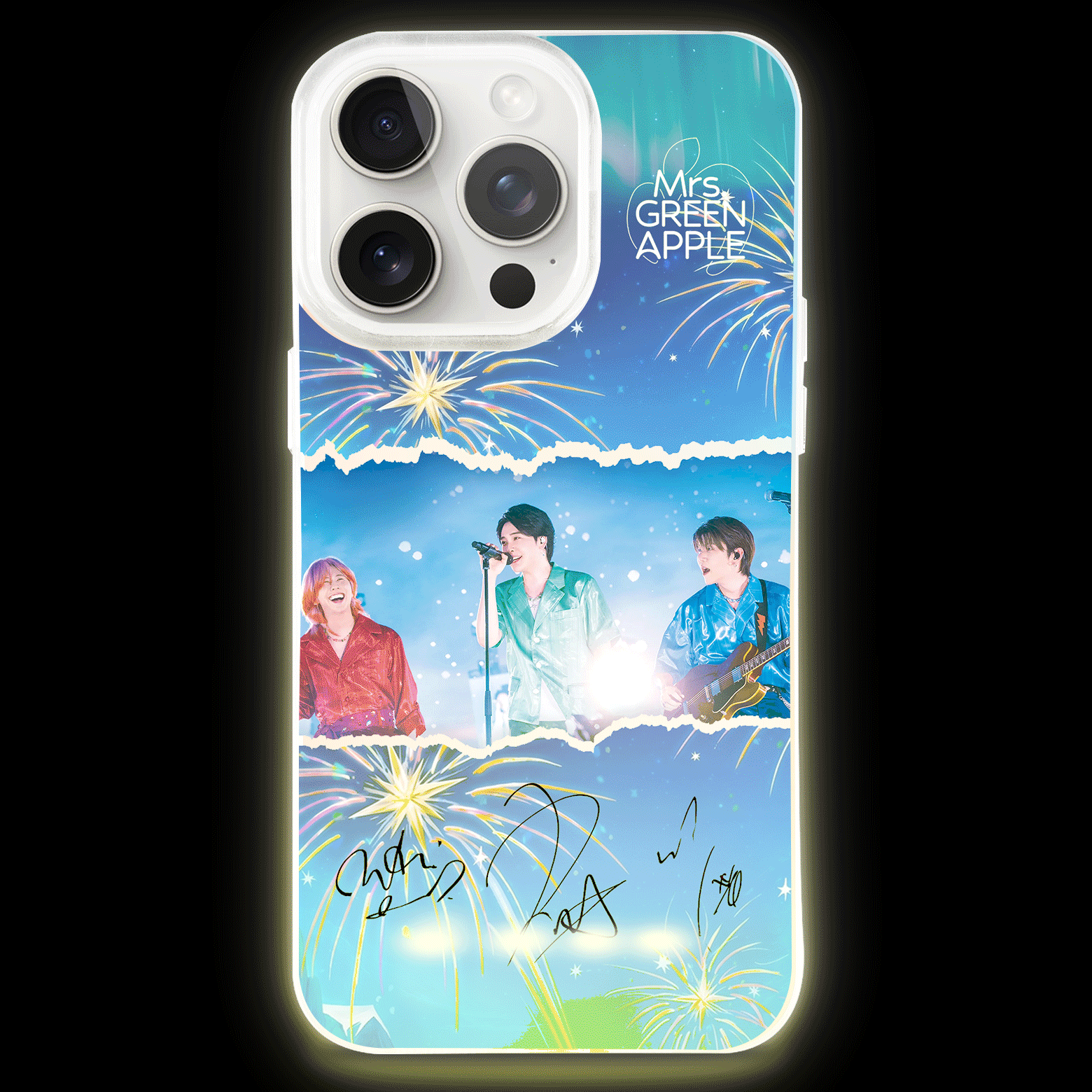 ボトム発光デザイン スマホケース【MrsGREENAPPLE/風と町】