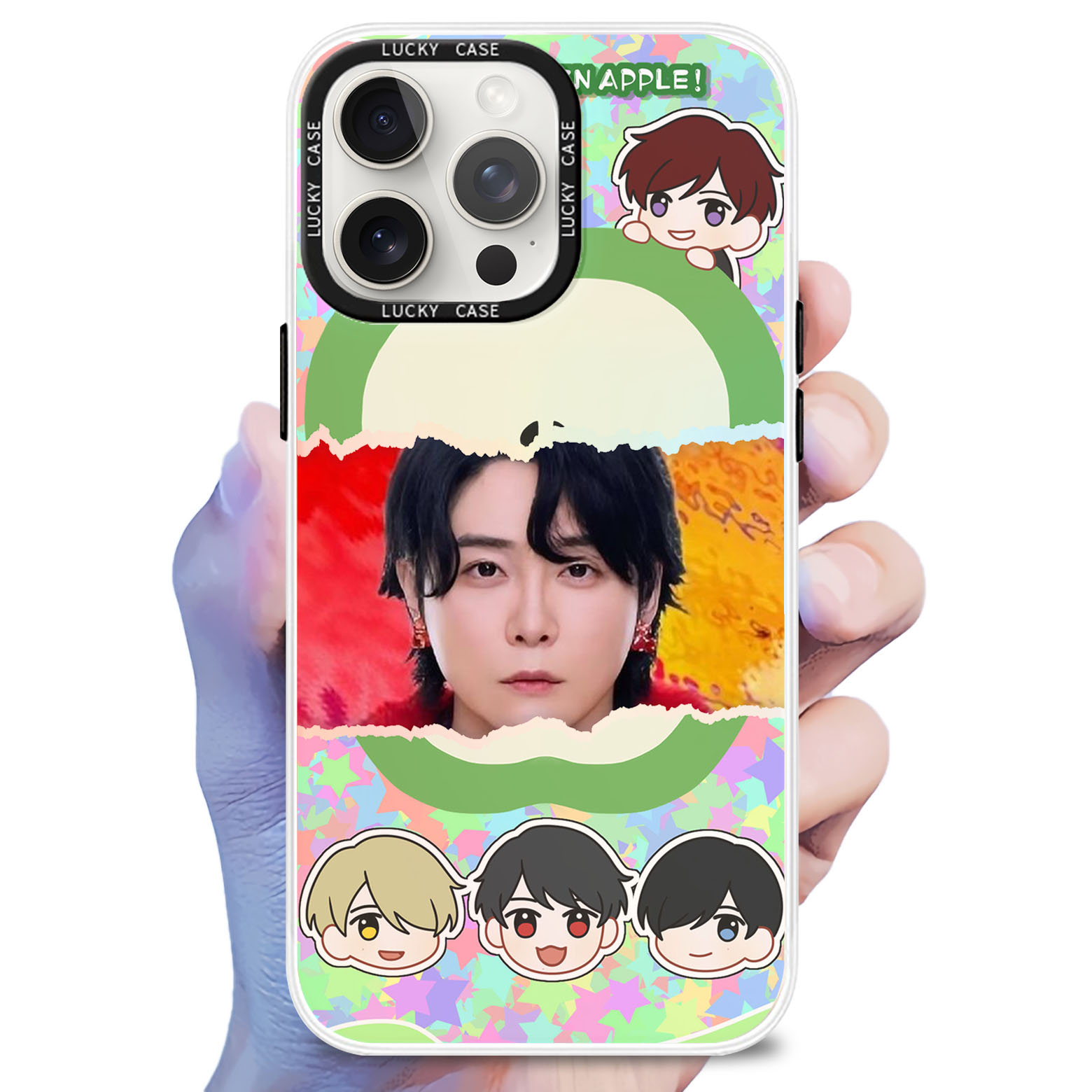 レーザーグラデーションスマートフォンケース-緑【大森元貴】