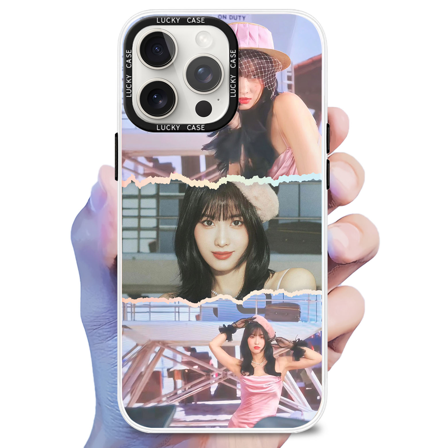 レーザーグラデーションスマートフォンケース【ひらい もも/MOMO/MISAMO/TWICE】-B