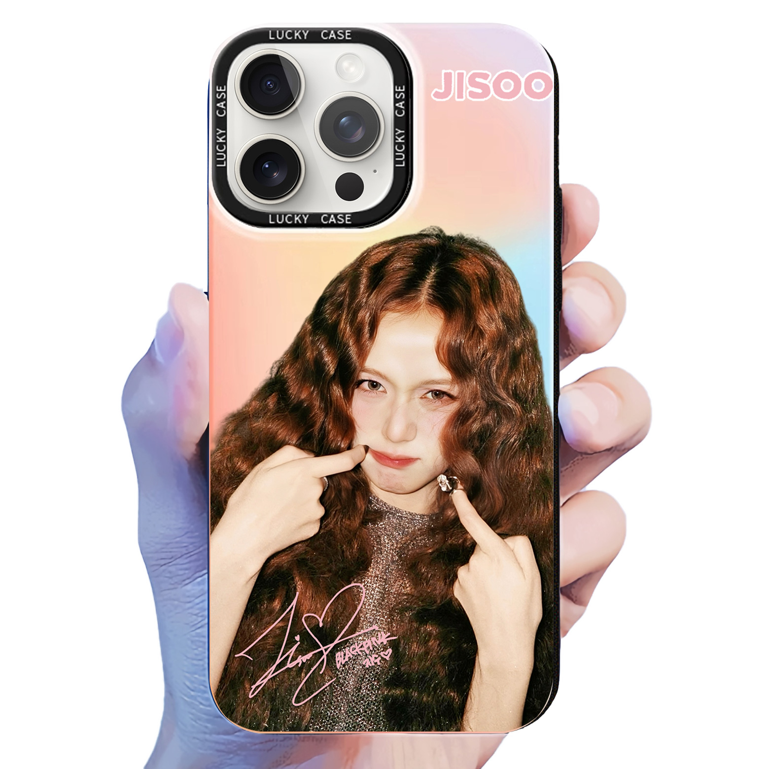 レーザーグラデーションスマートフォンケース-A【JISOO/AMORTAGE】