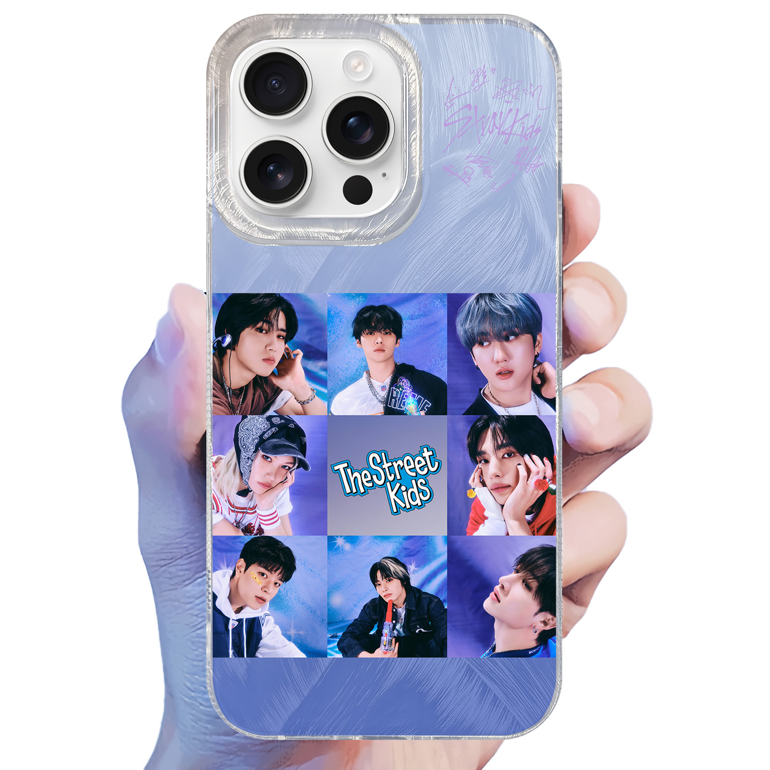 フェザーテクスチャーレーザーグラデーションスマートフォンケース【StrayKids/GIANT】