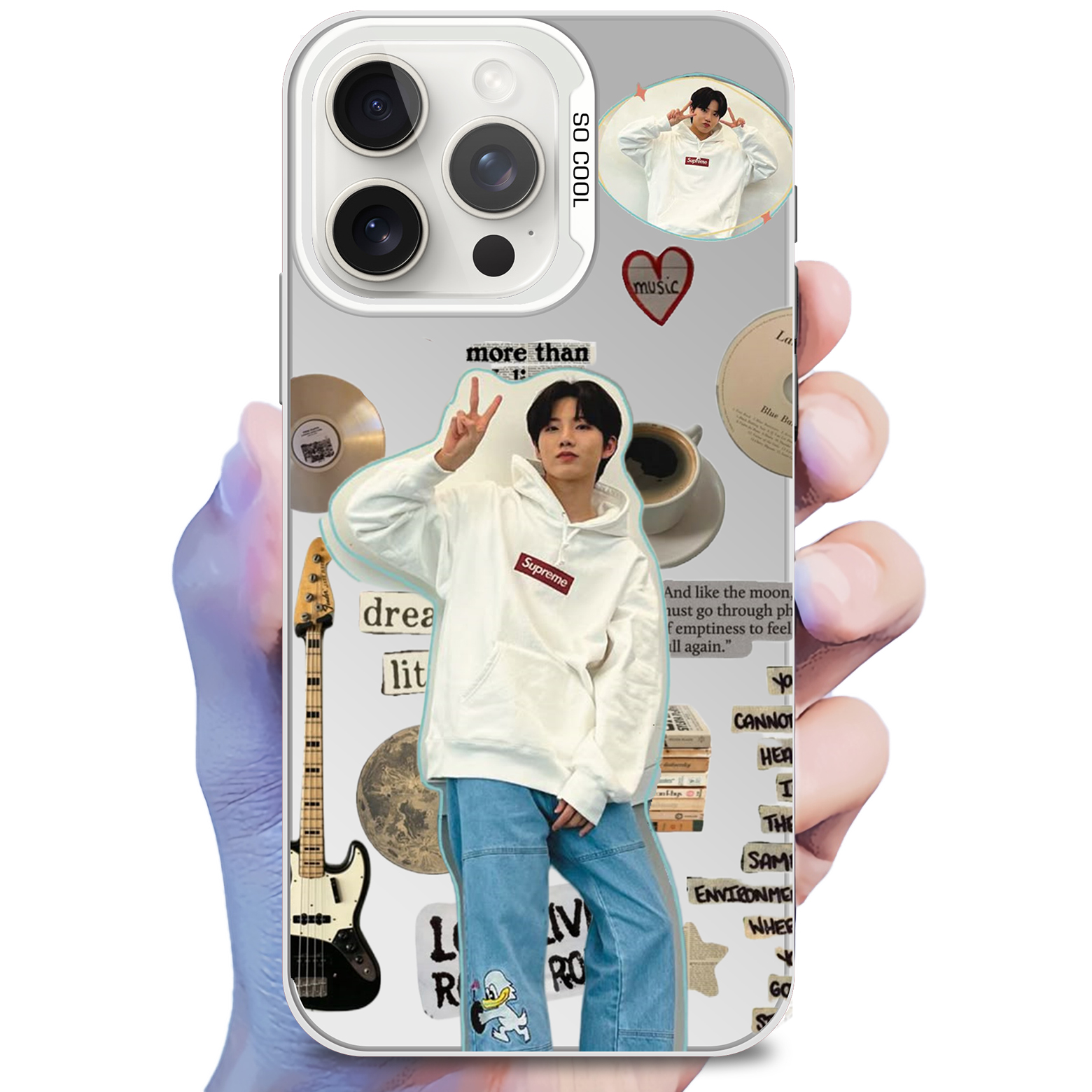 レーザーグラデーションスマートフォンケース-銀【KIMJUNKYU/TREASURE】