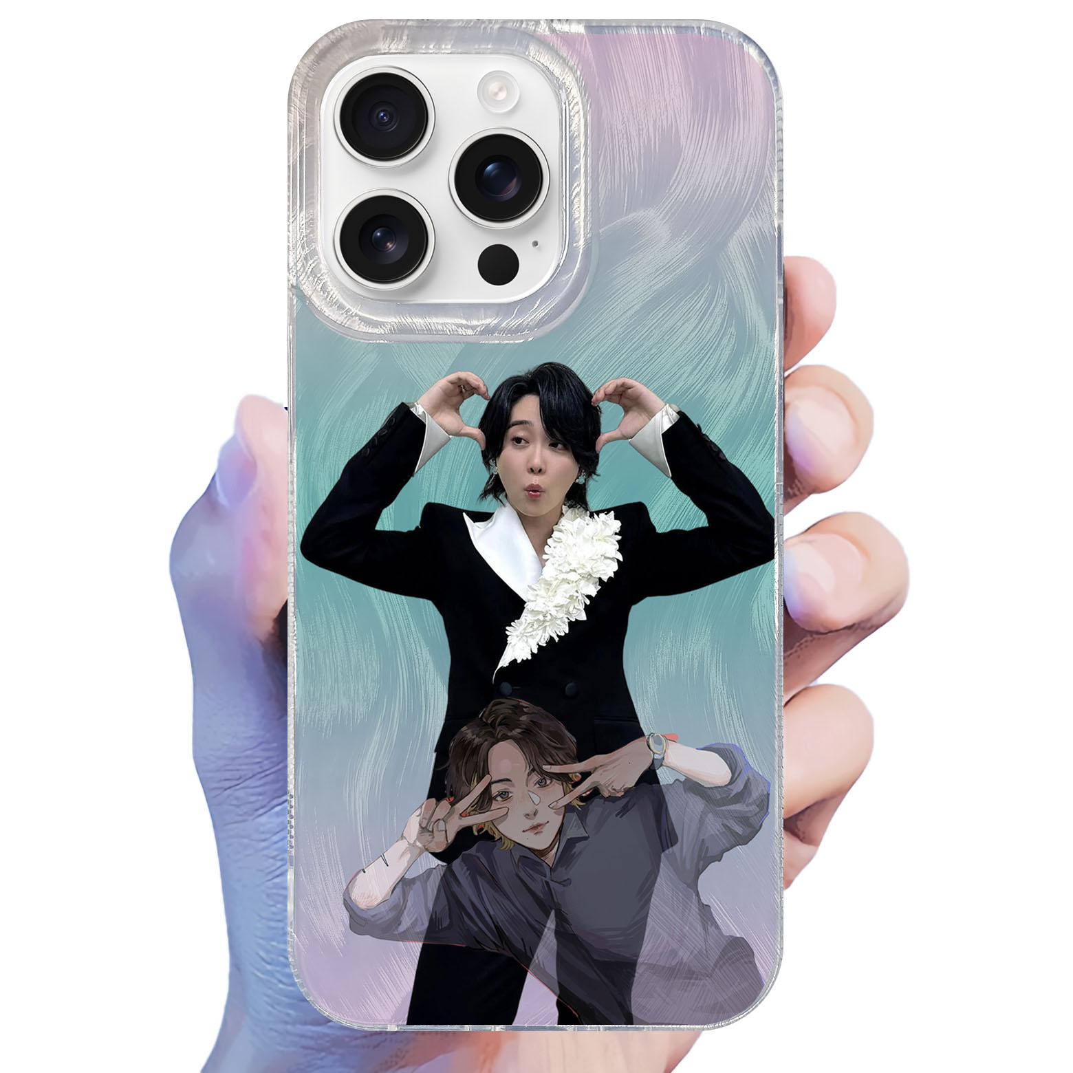 フェザーテクスチャーレーザーグラデーションスマートフォンケース【大森元貴】