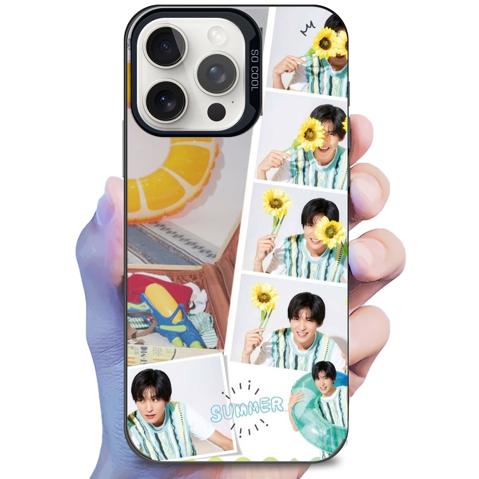 レーザーグラデーションスマートフォンケース-黒【目黒蓮/SNOWMAN】