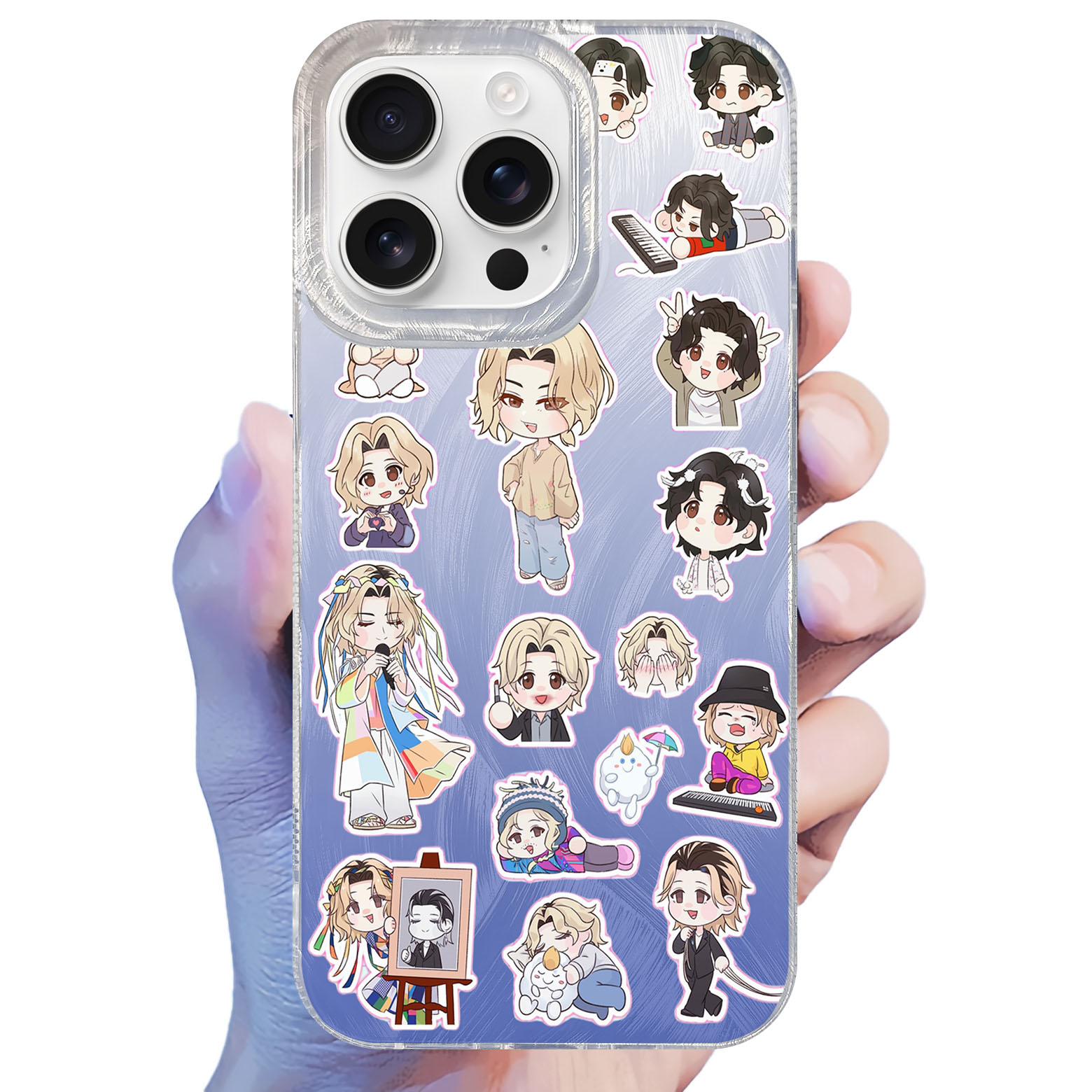 フェザーテクスチャーレーザーグラデーションスマートフォンケース【藤井風/Fujii Kaze】