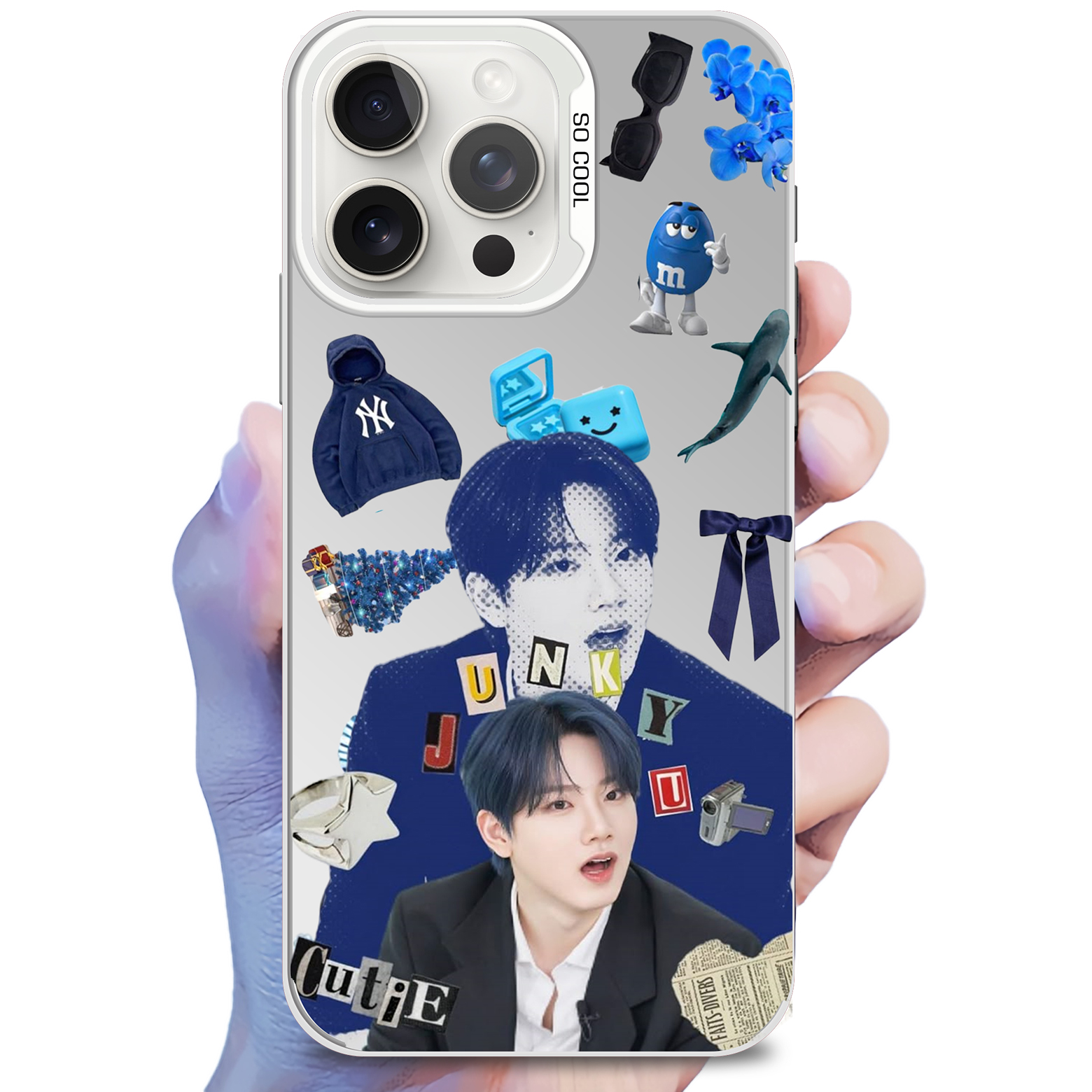 レーザーグラデーションスマートフォンケース-銀【KIMJUNKYU/TREASURE】