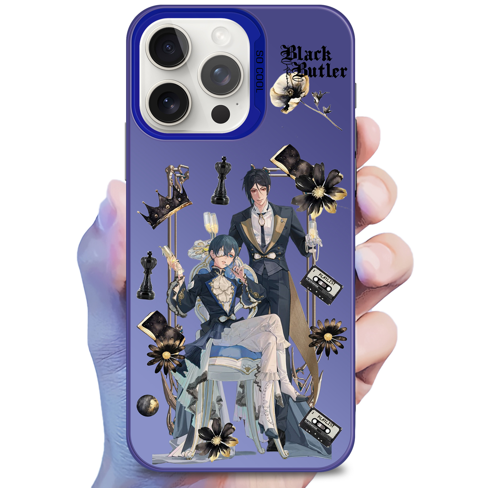 レーザーグラデーションスマートフォンケース-青【黒執事/Black Butler】-YITOTO™推し活がもっと楽しくなる