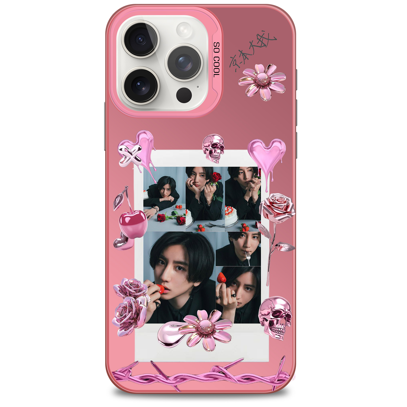 レーザーグラデーションスマートフォンケース-ピンク【京本大我/Taiga Kyomoto/SixTONES】-YITOTO™推し活がもっと楽しくなる