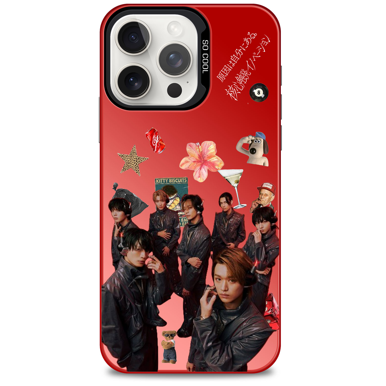 レーザーグラデーションスマートフォンケース-赤【原因は自分にある/ 核心触発イノベーション】-YITOTO™推し活がもっと楽しくなる