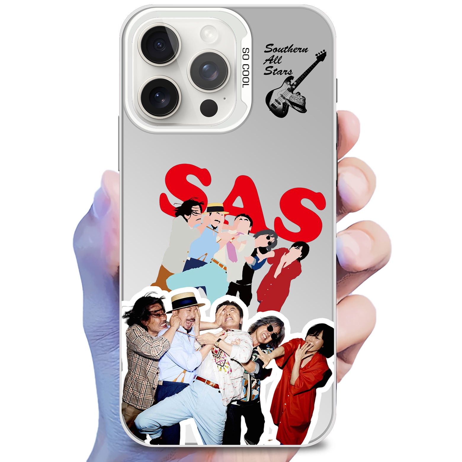 レーザーグラデーションスマートフォンケース-銀【サザンオールスターズSAS】-YITOTO™推し活がもっと楽しくなる