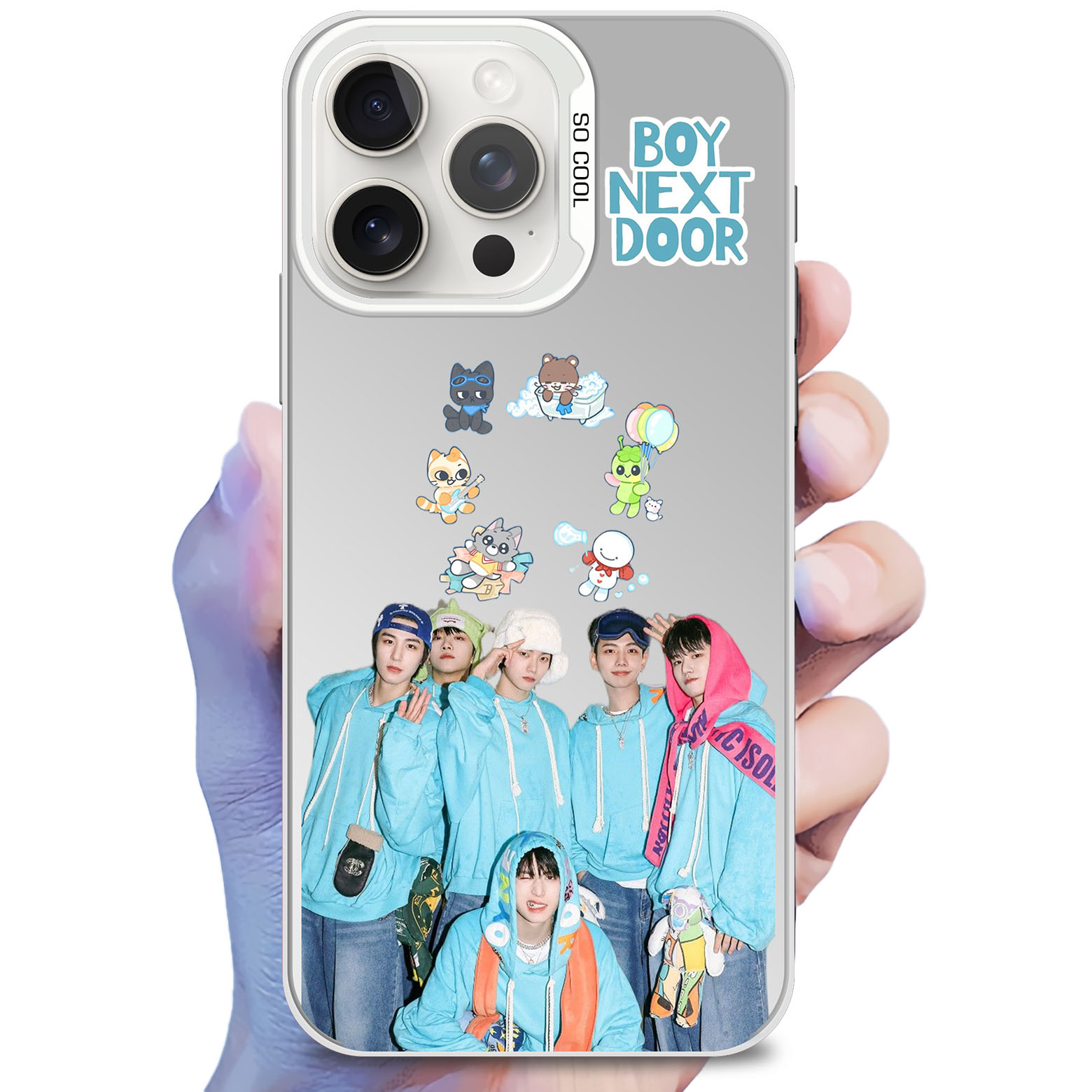 レーザーグラデーションスマートフォンケース-銀【BOYNEXTDOOR】-YITOTO™推し活がもっと楽しくなる