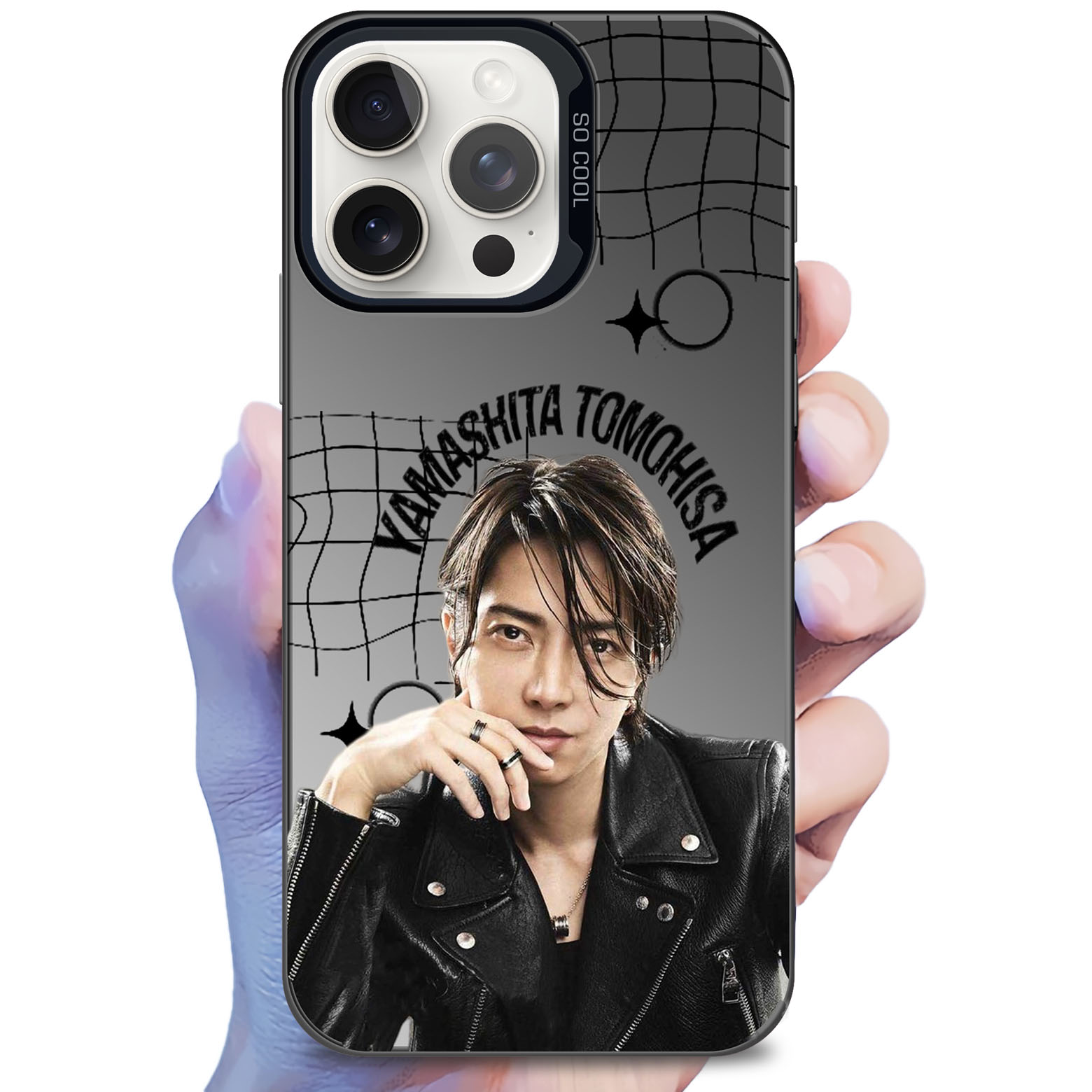 レーザーグラデーションスマートフォンケース-黒【山下智久Yamashita Tomohisa】-YITOTO™推し活がもっと楽しくなる