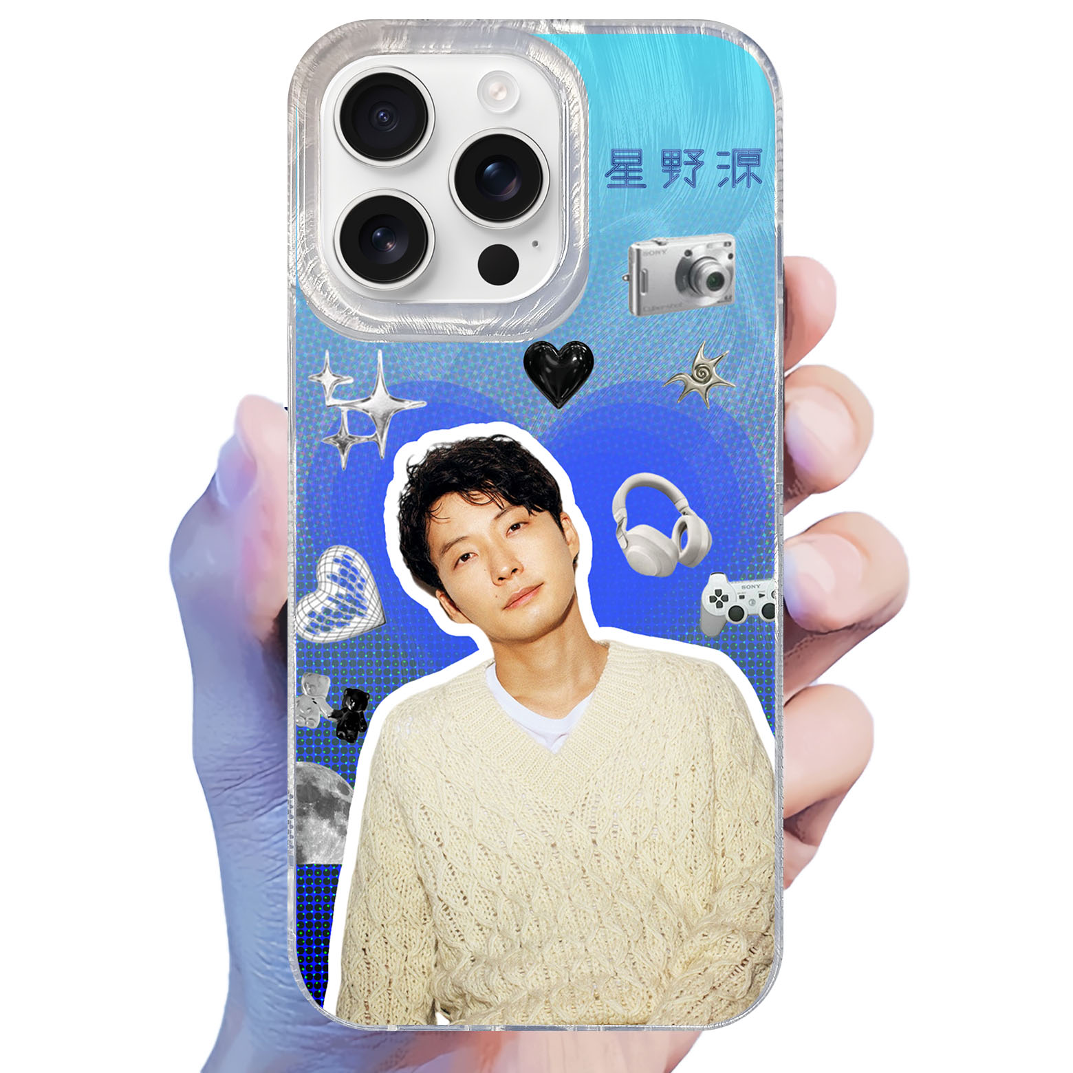 フェザーテクスチャーレーザーグラデーションスマートフォンケース【星野源】-YITOTO™推し活がもっと楽しくなる